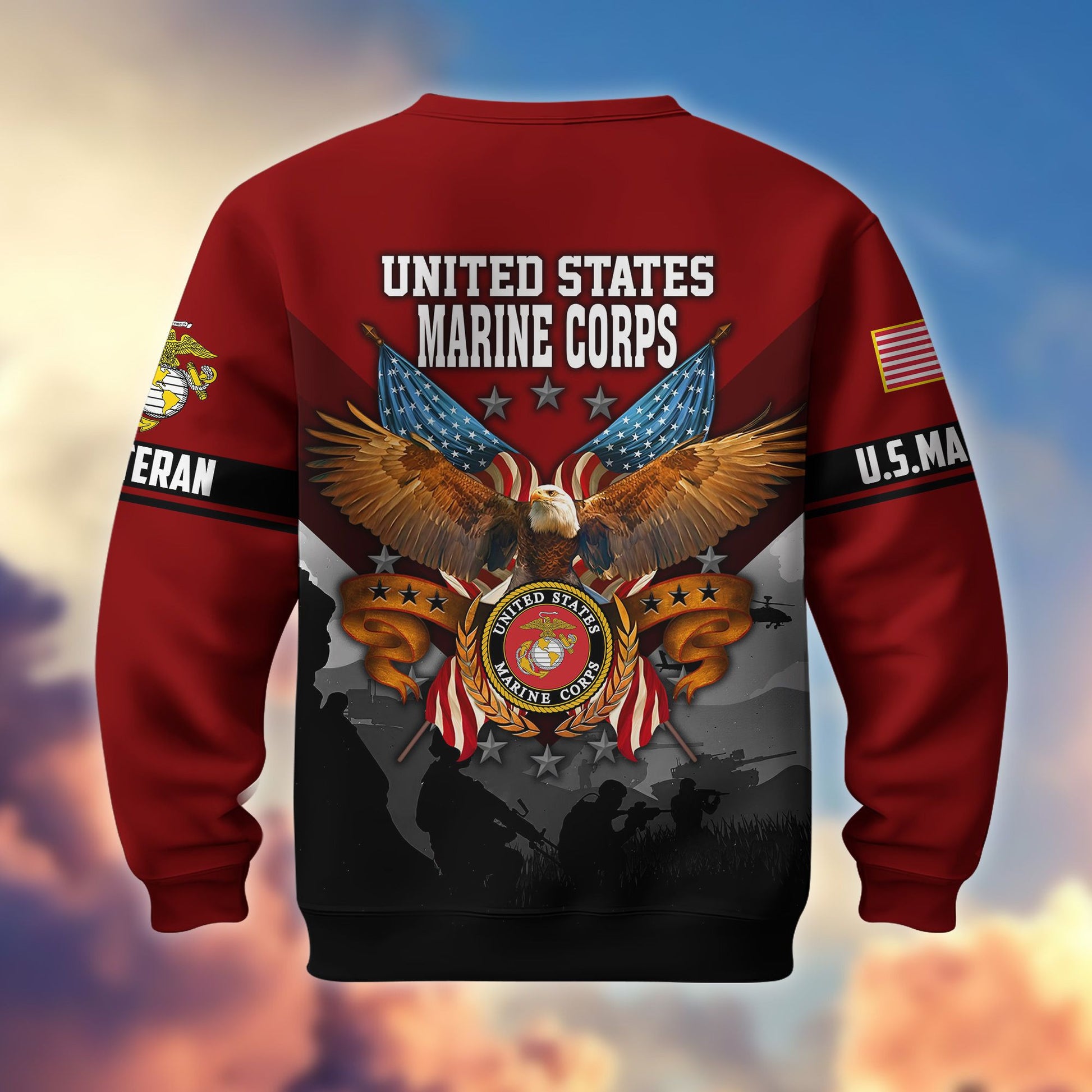 Premium US Veterans Sweatshirt ATTN040821, Gifts For US Veterans, Gifts On Father's Day, Veterans Day.