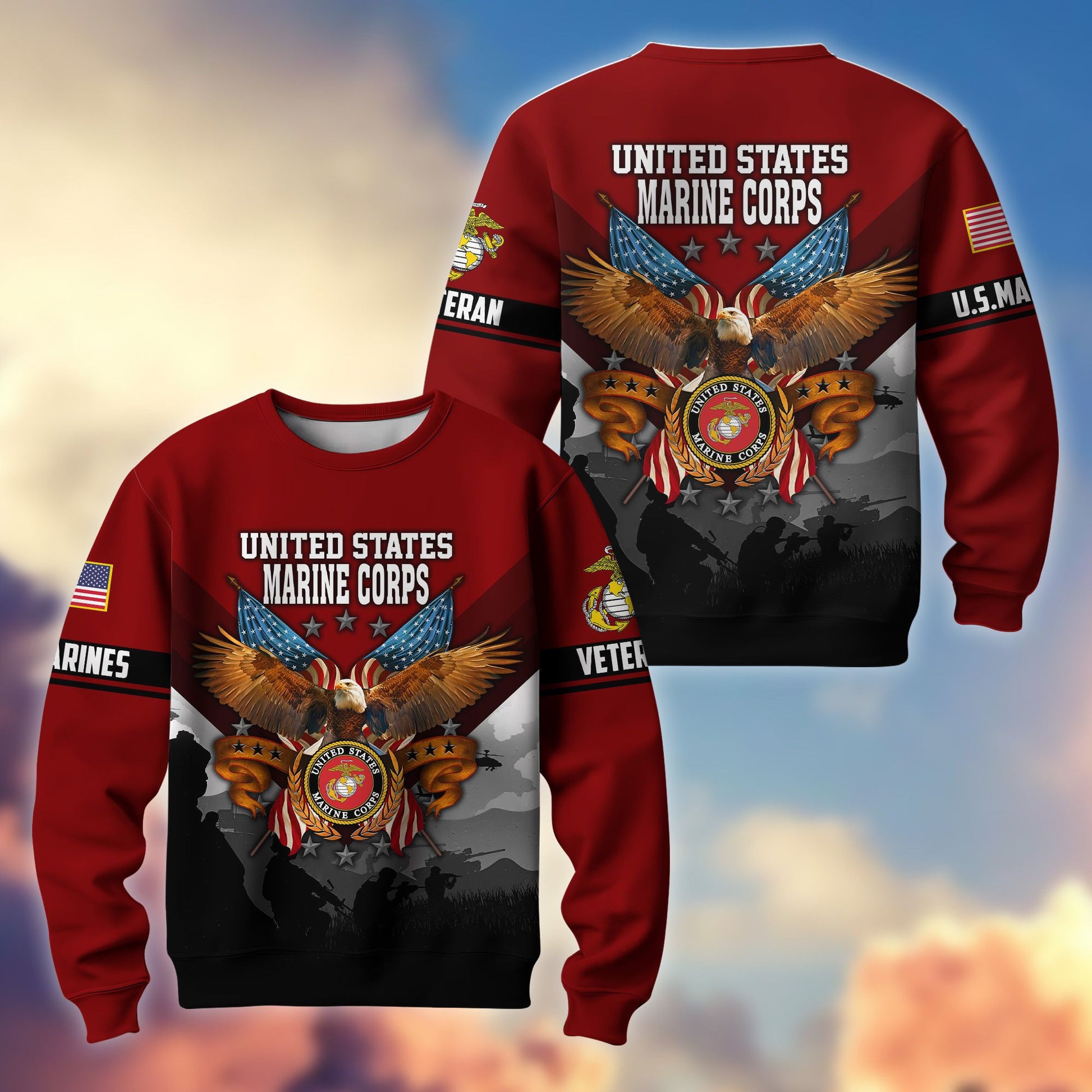 Premium US Veterans Sweatshirt ATTN040821, Gifts For US Veterans, Gifts On Father's Day, Veterans Day.