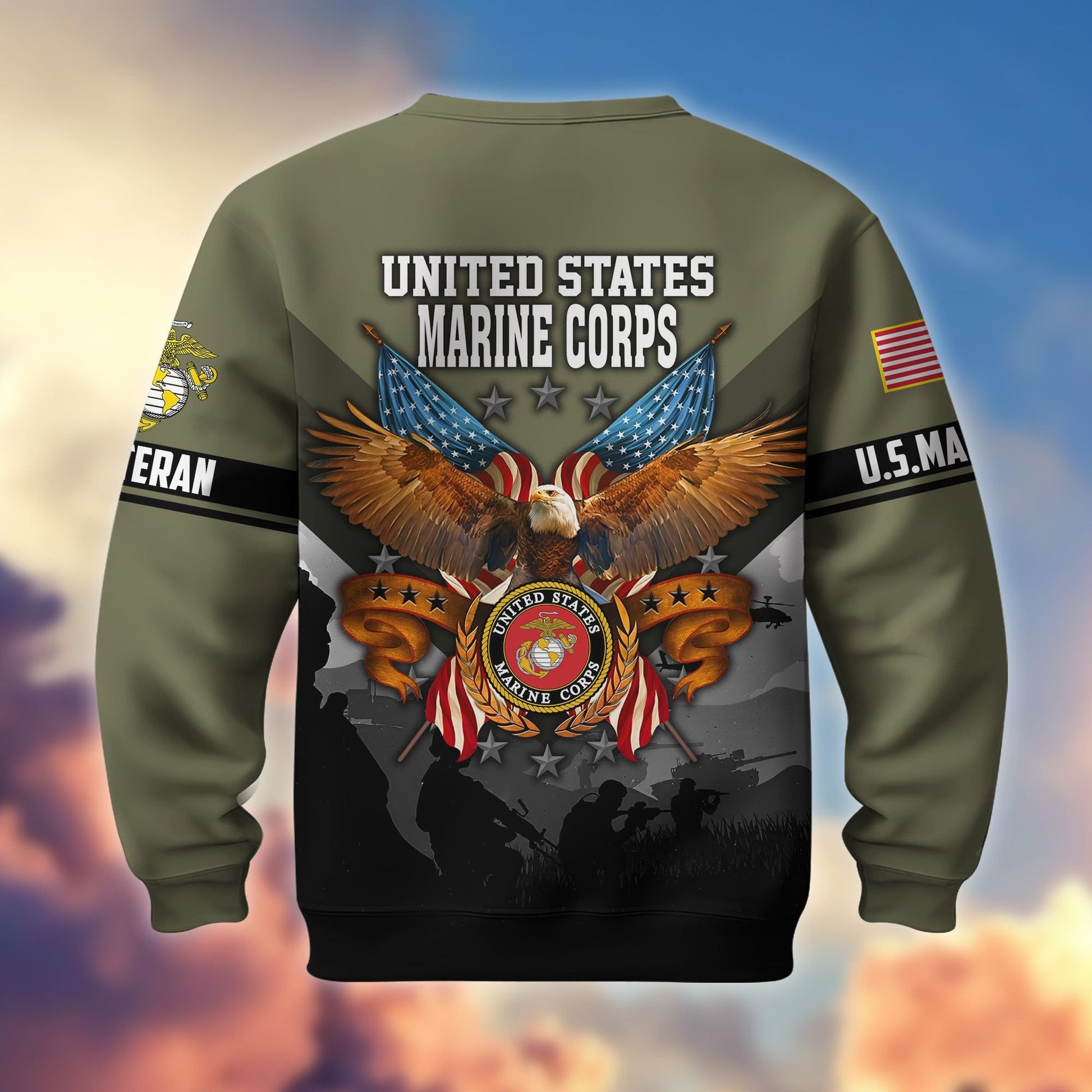 Premium US Veterans Sweatshirt ATTN040821, Gifts For US Veterans, Gifts On Father's Day, Veterans Day.