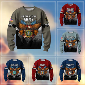 Premium US Veterans Sweatshirt ATTN040821, Gifts For US Veterans, Gifts On Father's Day, Veterans Day.