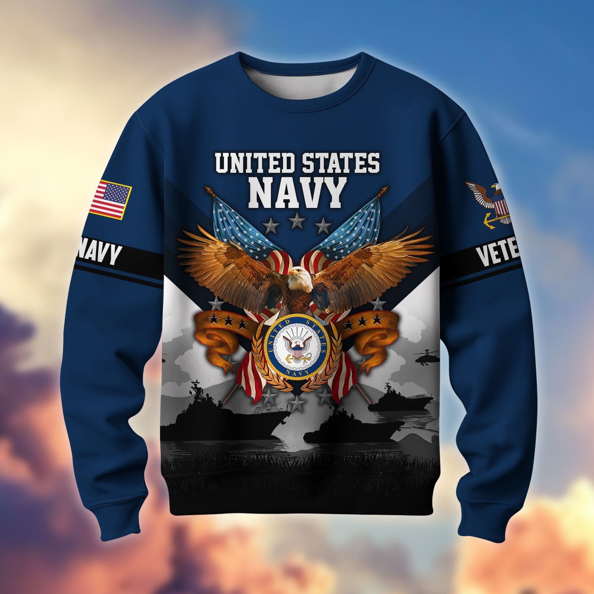 Premium US Veterans Sweatshirt ATTN040821, Gifts For US Veterans, Gifts On Father's Day, Veterans Day.