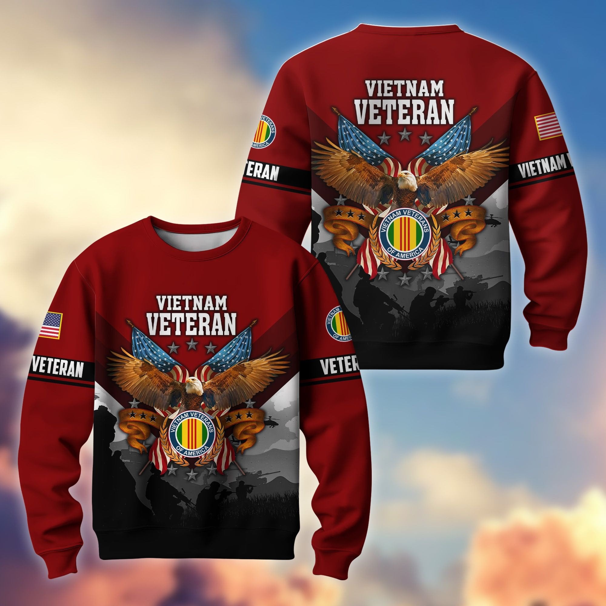 Premium US Veterans Sweatshirt ATTN040821, Gifts For US Veterans, Gifts On Father's Day, Veterans Day.