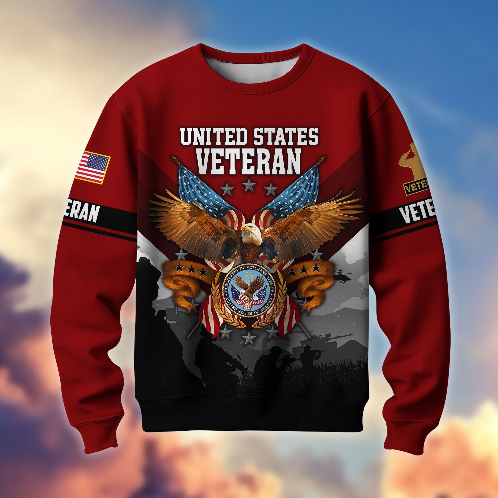 Premium US Veterans Sweatshirt ATTN040821, Gifts For US Veterans, Gifts On Father's Day, Veterans Day.