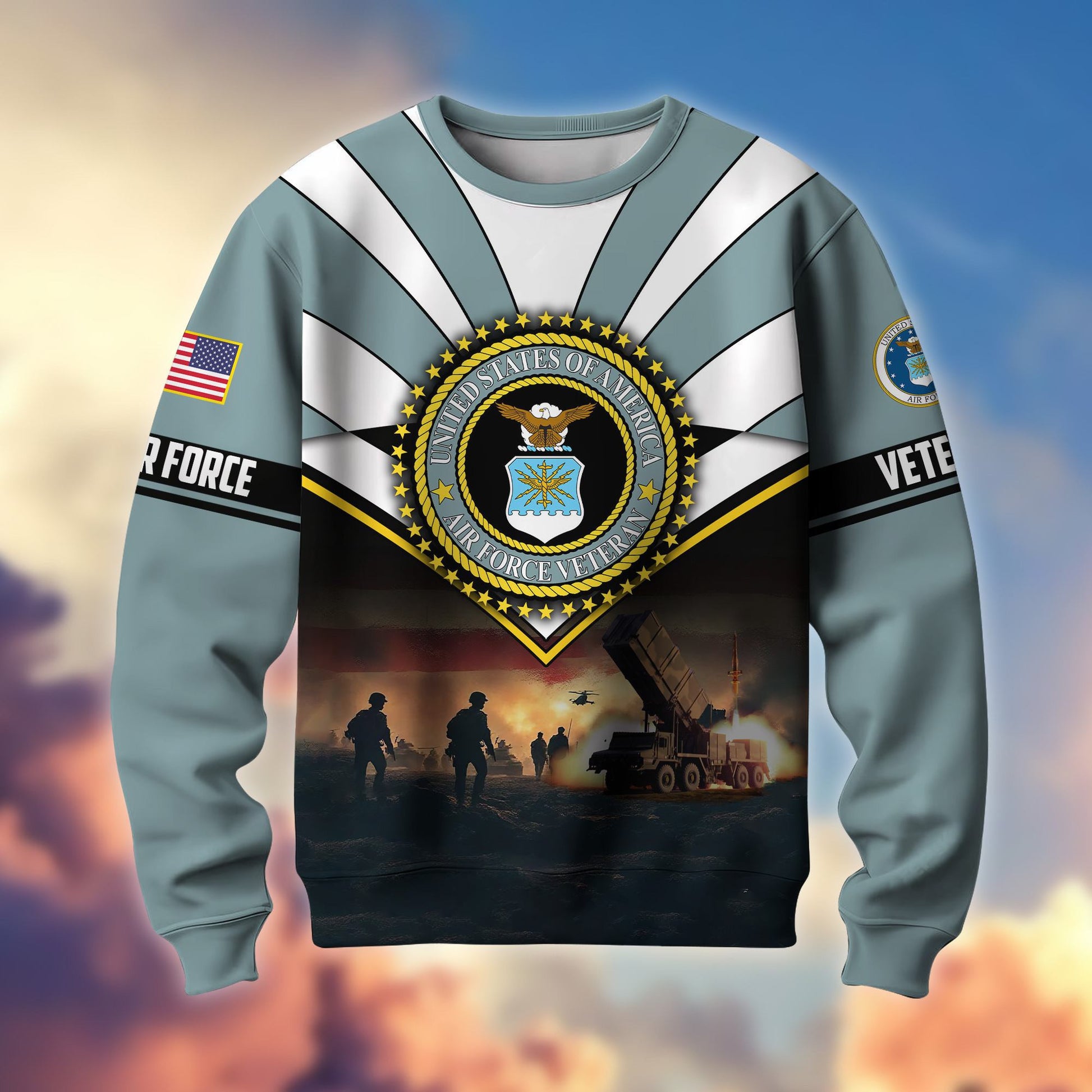 Premium US Veterans Sweatshirt ATTN080821, Gifts For US Veterans, Gifts On Father's Day, Veterans Day.