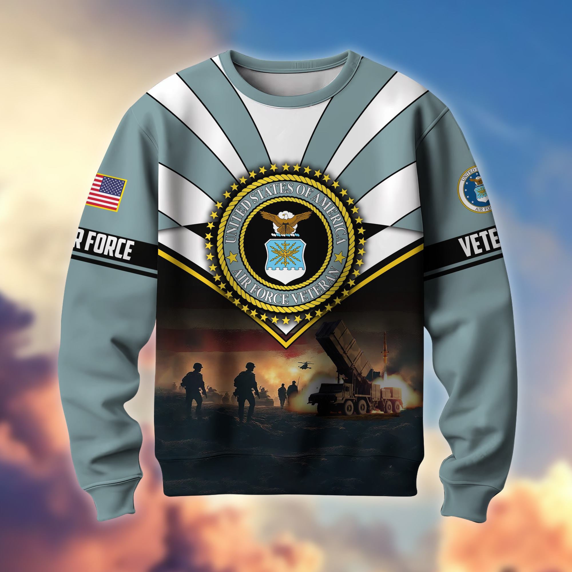 Premium US Veterans Sweatshirt ATTN080821, Gifts For US Veterans, Gifts On Father's Day, Veterans Day.