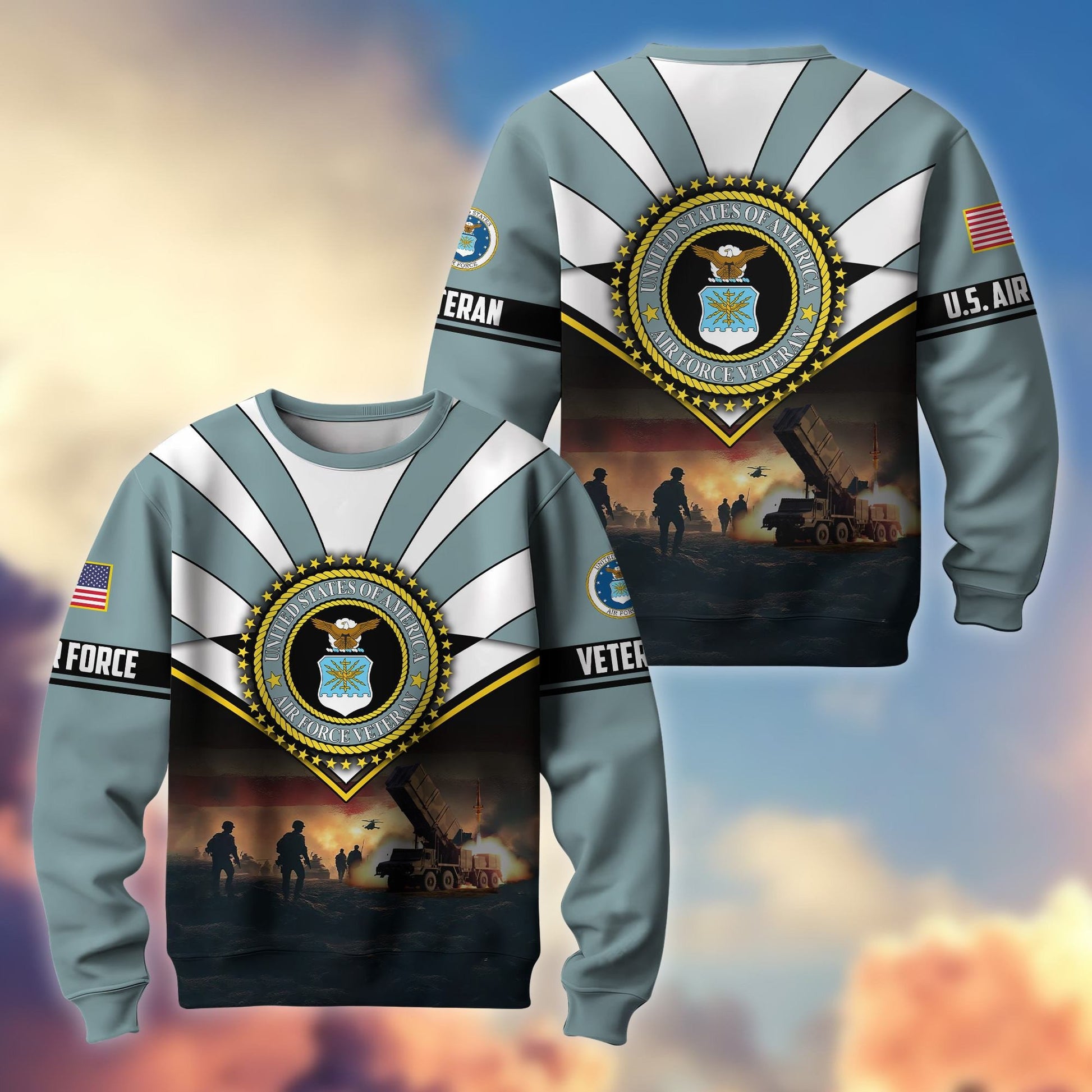 Premium US Veterans Sweatshirt ATTN080821, Gifts For US Veterans, Gifts On Father's Day, Veterans Day.