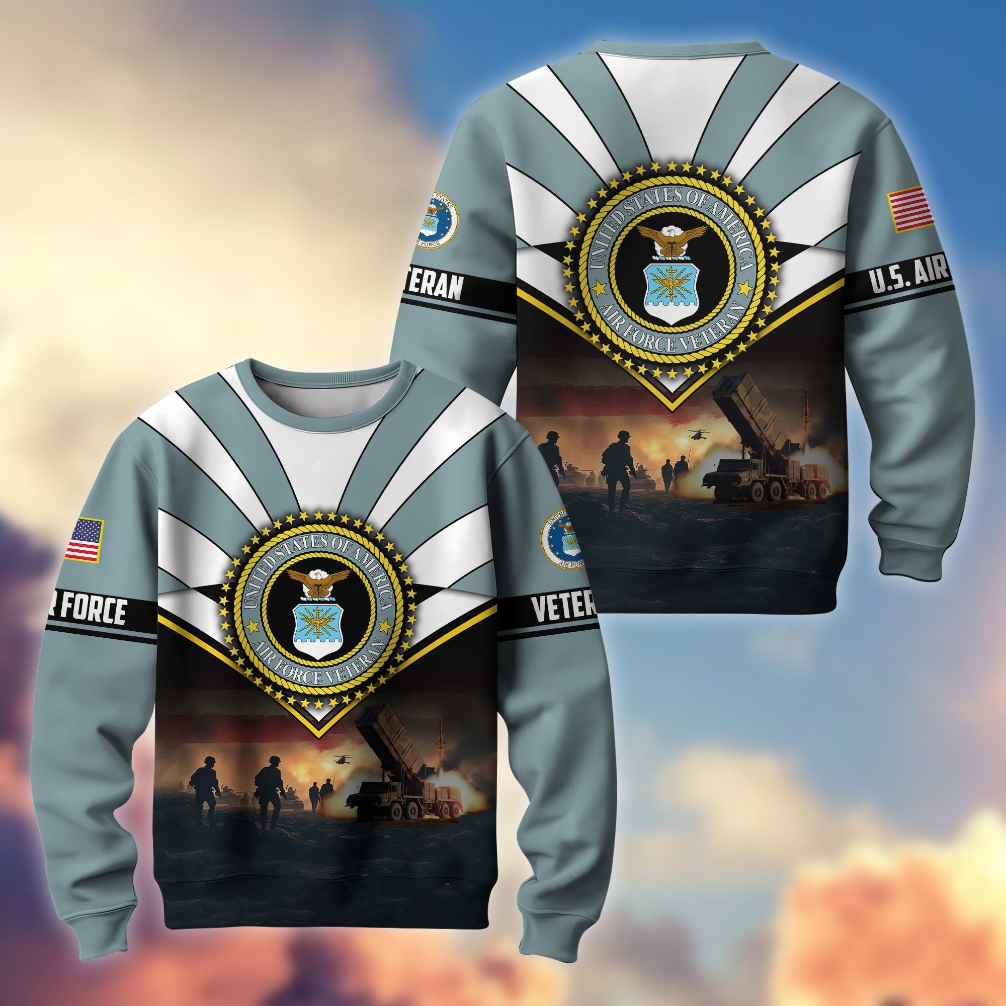 Premium US Veterans Sweatshirt ATTN080821, Gifts For US Veterans, Gifts On Father's Day, Veterans Day.