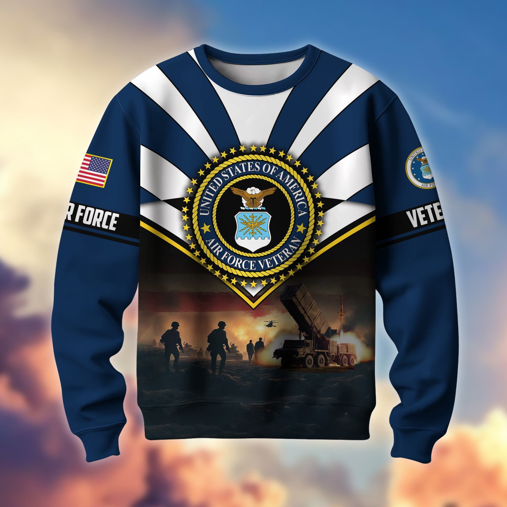 Premium US Veterans Sweatshirt ATTN080821, Gifts For US Veterans, Gifts On Father's Day, Veterans Day.