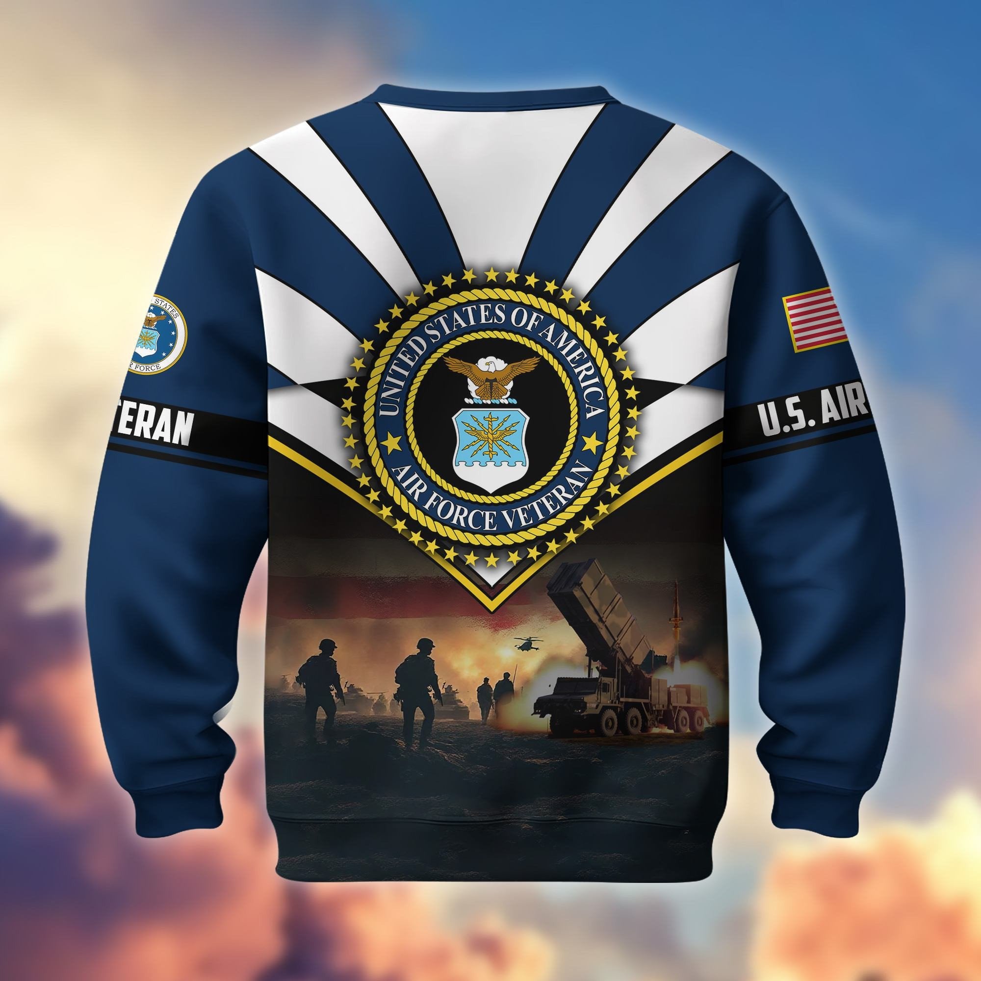 Premium US Veterans Sweatshirt ATTN080821, Gifts For US Veterans, Gifts On Father's Day, Veterans Day.