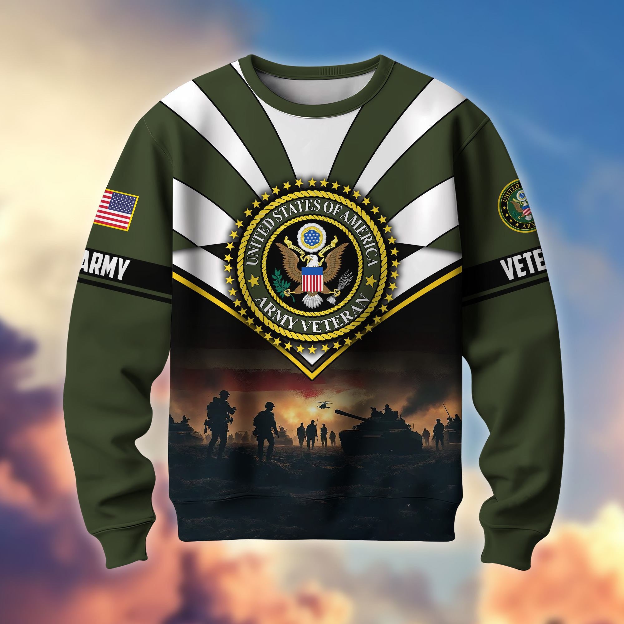 Premium US Veterans Sweatshirt ATTN080821, Gifts For US Veterans, Gifts On Father's Day, Veterans Day.