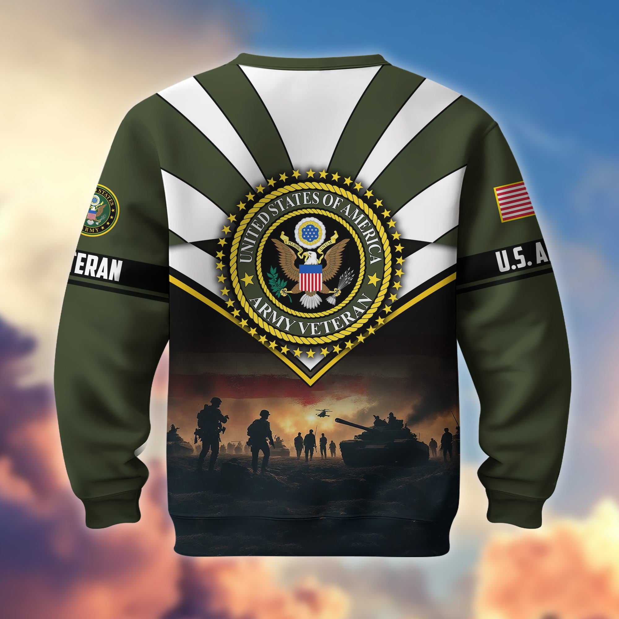 Premium US Veterans Sweatshirt ATTN080821, Gifts For US Veterans, Gifts On Father's Day, Veterans Day.