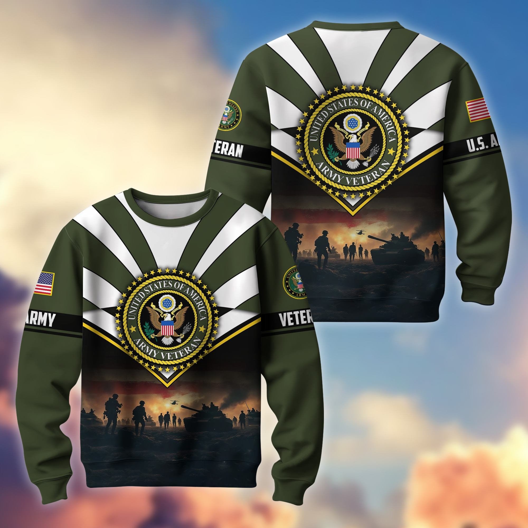 Premium US Veterans Sweatshirt ATTN080821, Gifts For US Veterans, Gifts On Father's Day, Veterans Day.