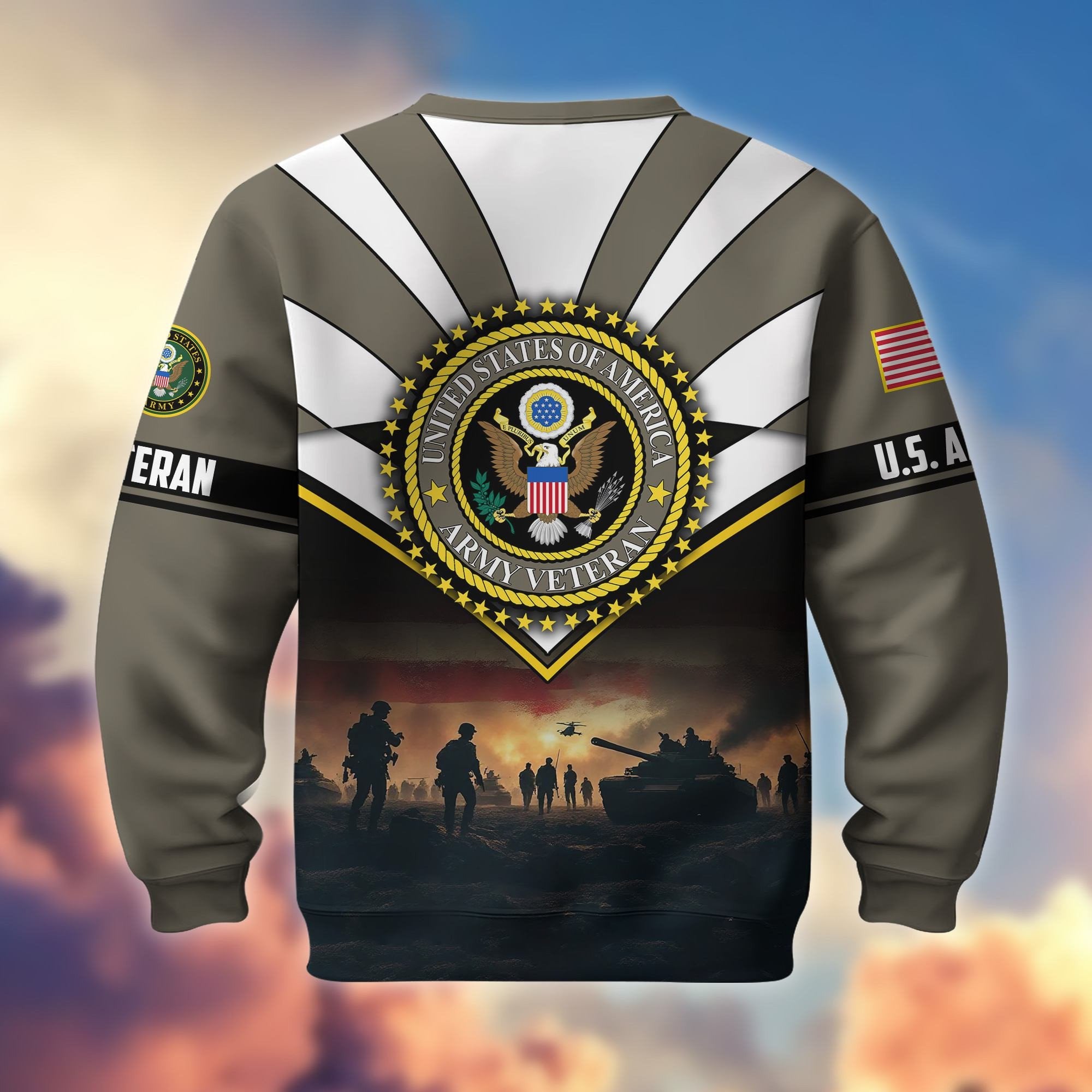 Premium US Veterans Sweatshirt ATTN080821, Gifts For US Veterans, Gifts On Father's Day, Veterans Day.