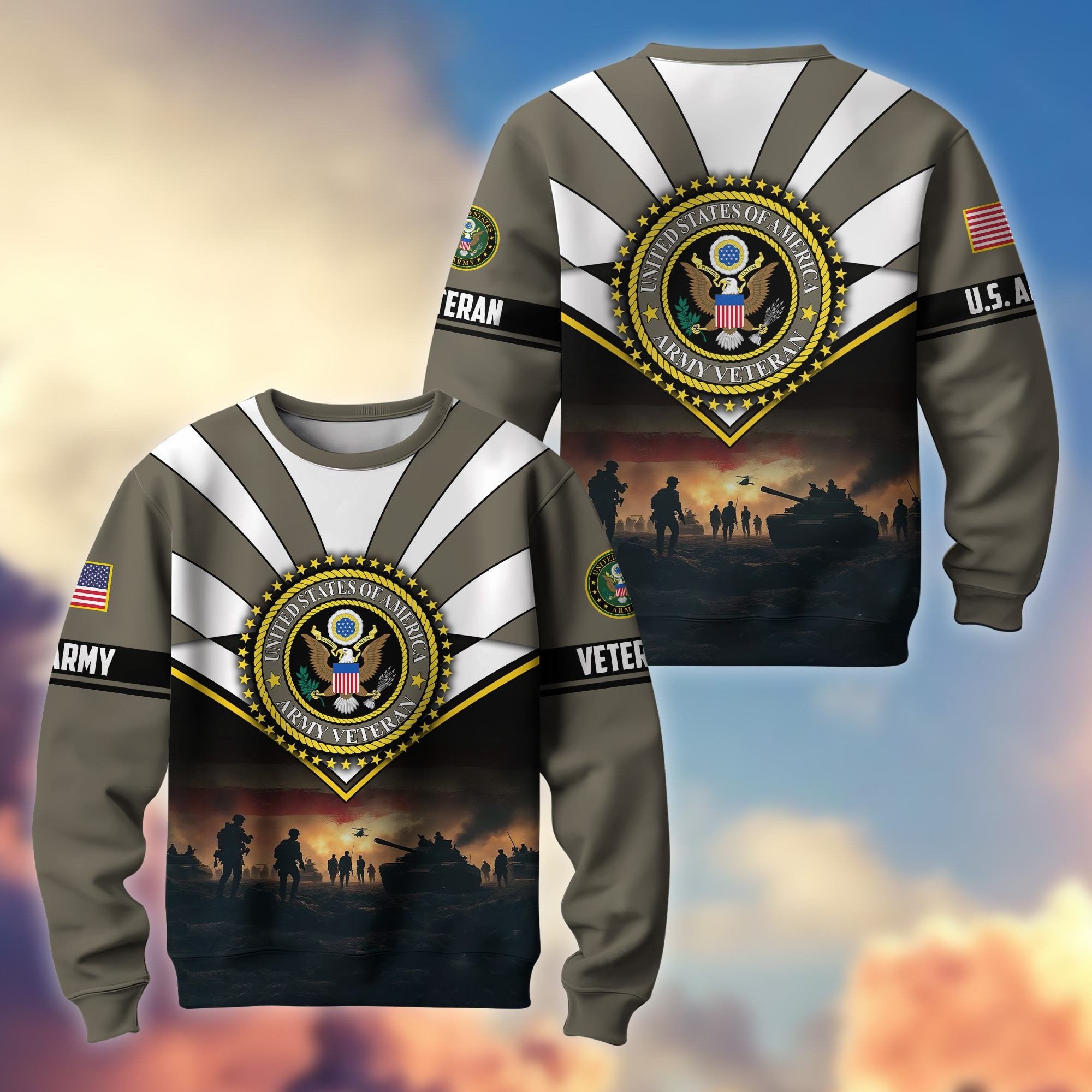 Premium US Veterans Sweatshirt ATTN080821, Gifts For US Veterans, Gifts On Father's Day, Veterans Day.