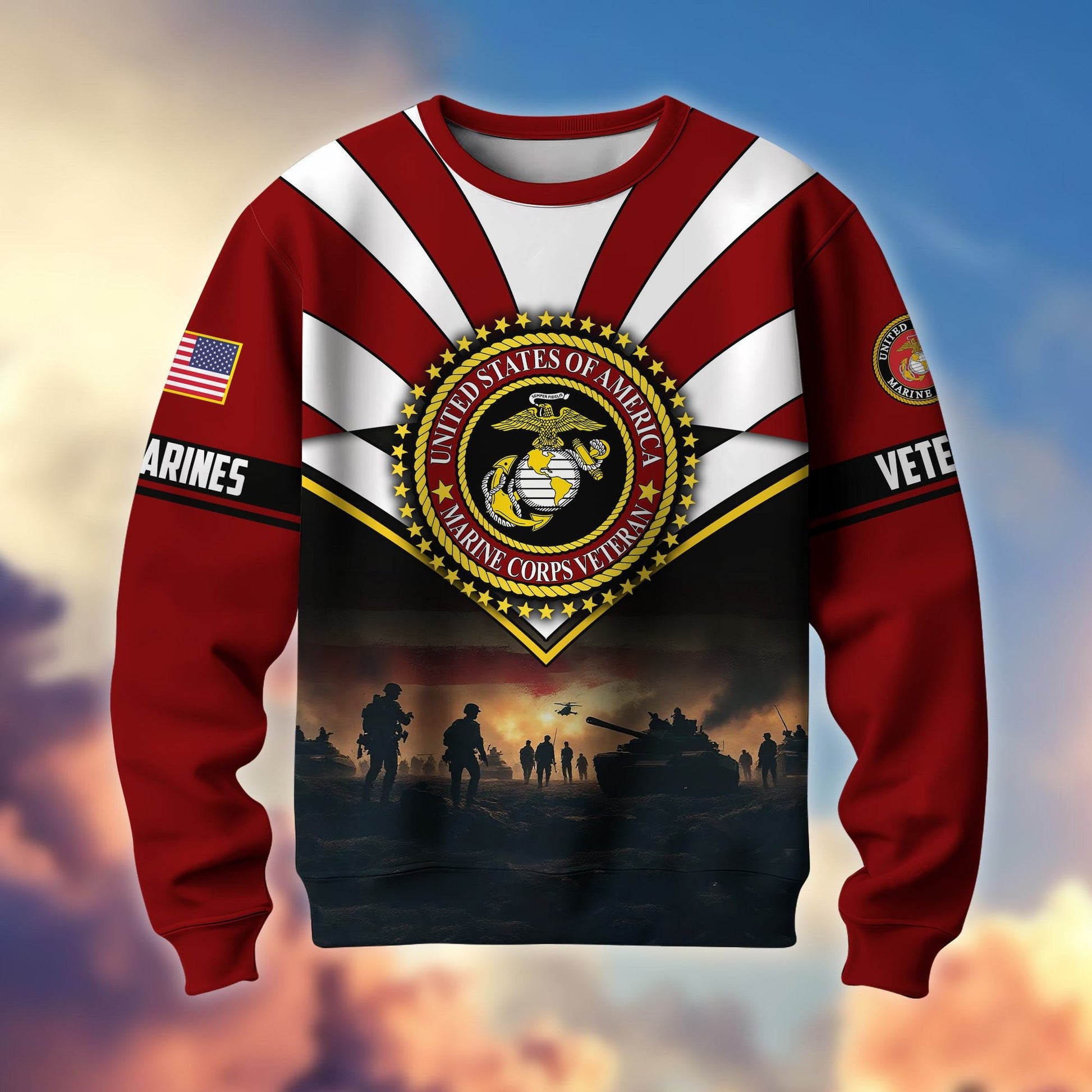 Premium US Veterans Sweatshirt ATTN080821, Gifts For US Veterans, Gifts On Father's Day, Veterans Day.