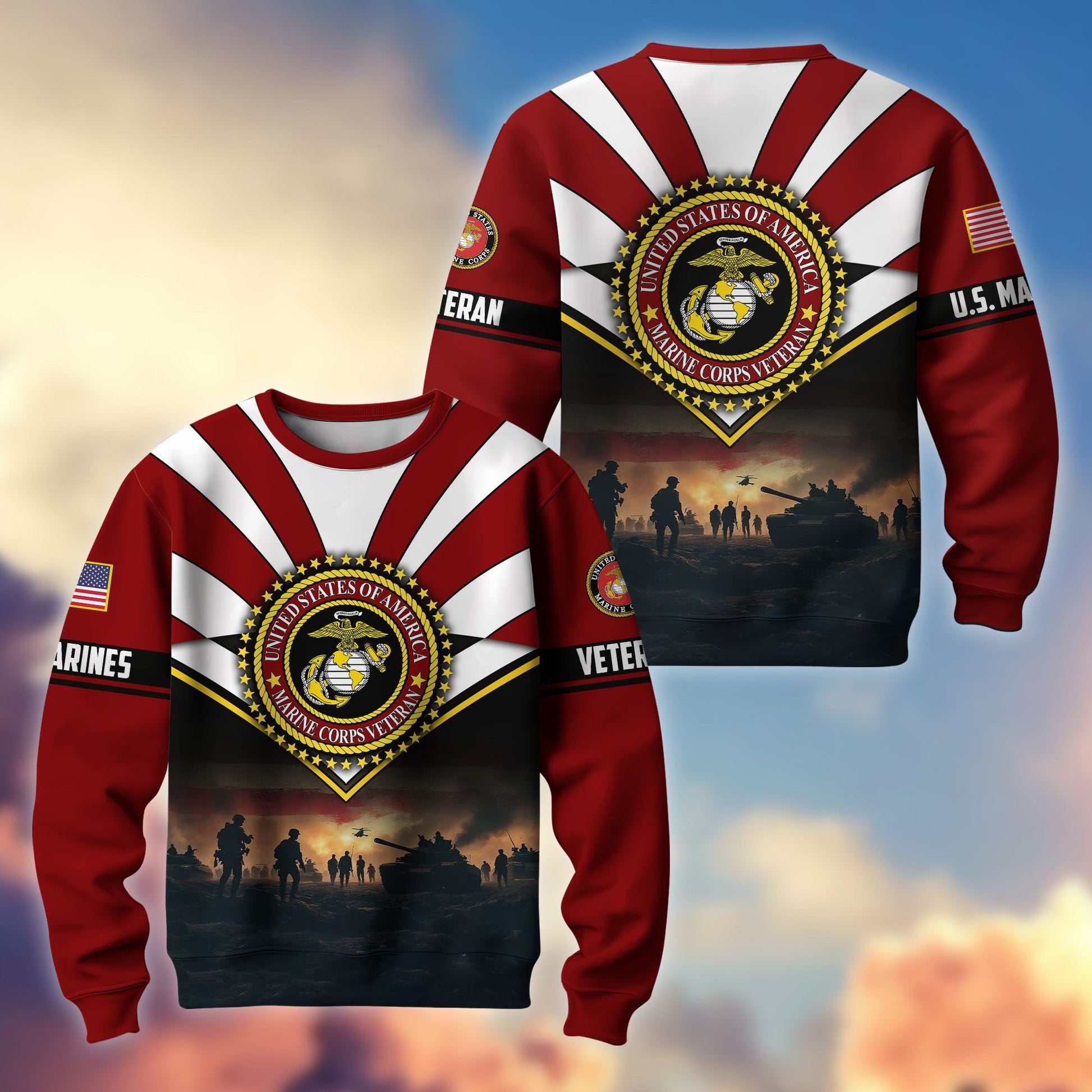 Premium US Veterans Sweatshirt ATTN080821, Gifts For US Veterans, Gifts On Father's Day, Veterans Day.