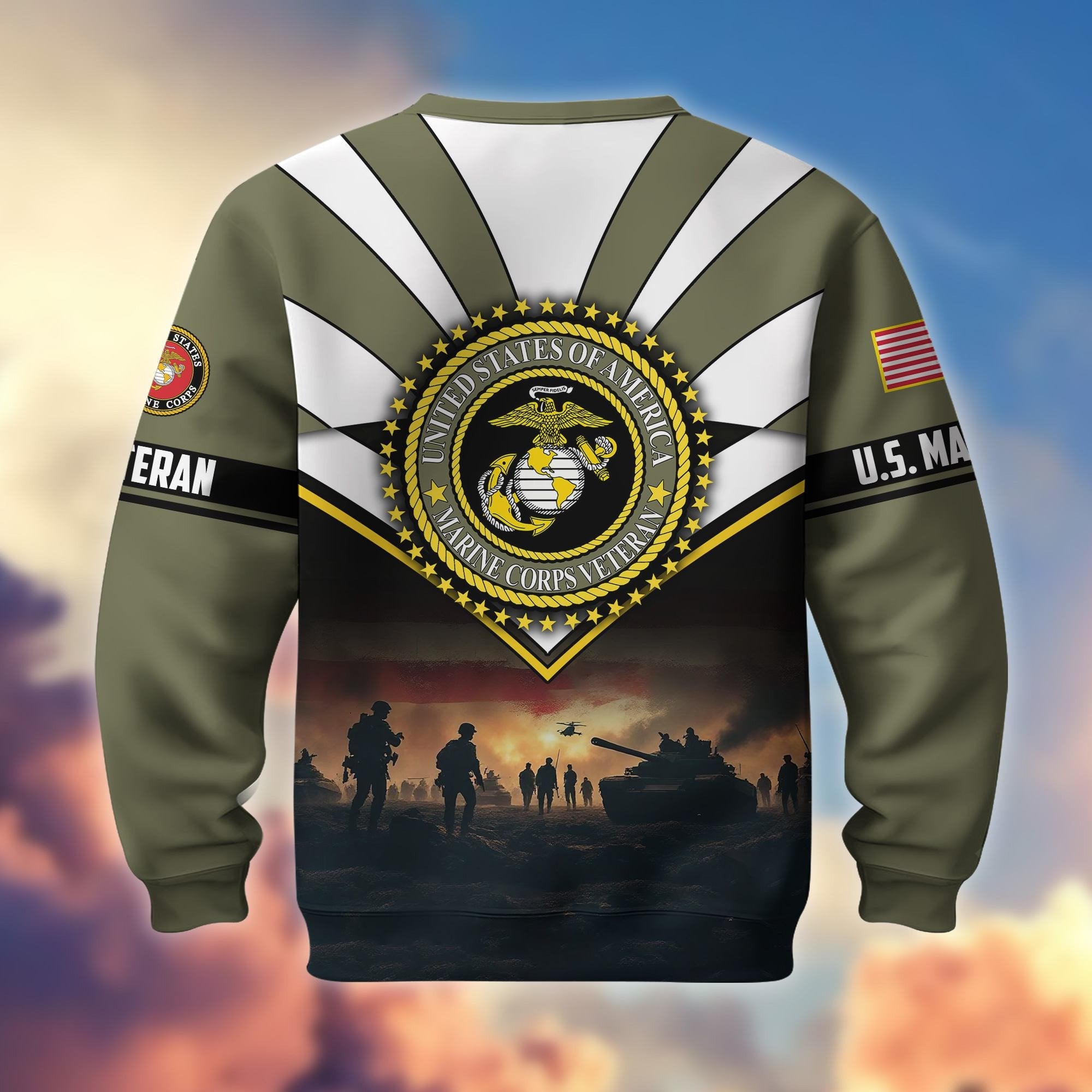 Premium US Veterans Sweatshirt ATTN080821, Gifts For US Veterans, Gifts On Father's Day, Veterans Day.
