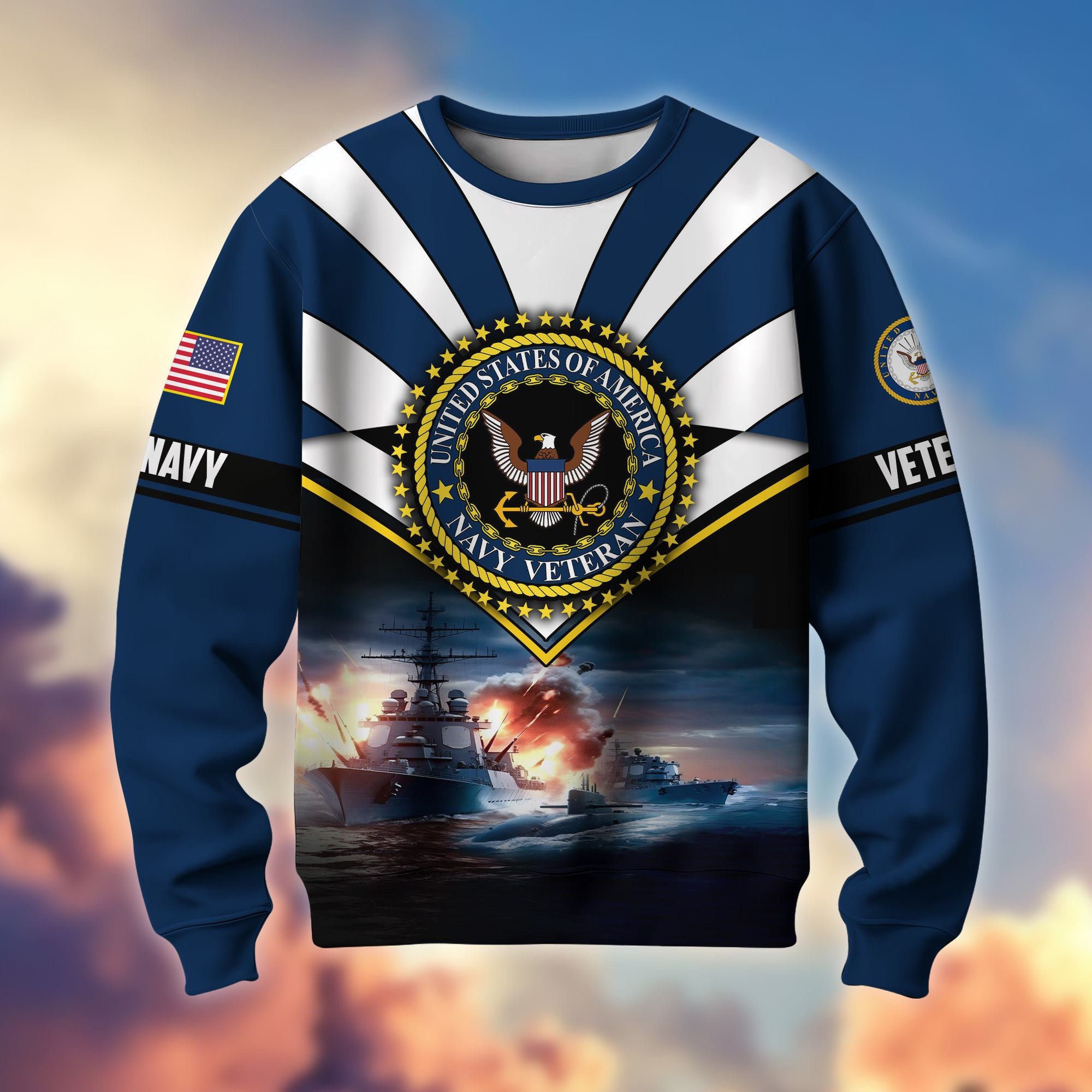 Premium US Veterans Sweatshirt ATTN080821, Gifts For US Veterans, Gifts On Father's Day, Veterans Day.