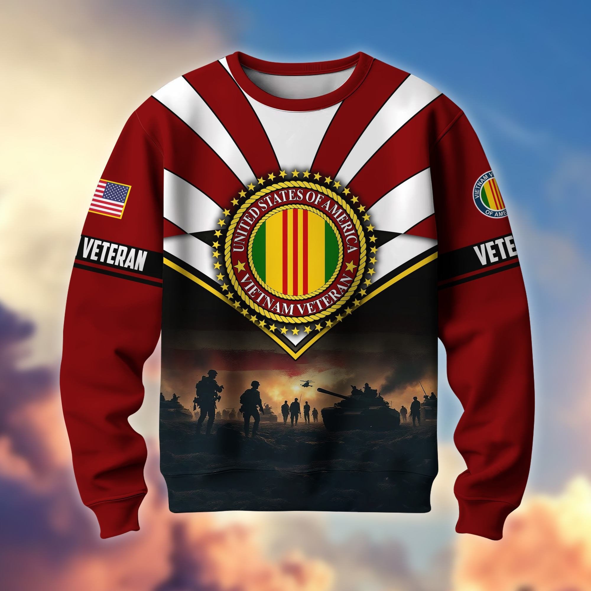 Premium US Veterans Sweatshirt ATTN080821, Gifts For US Veterans, Gifts On Father's Day, Veterans Day.