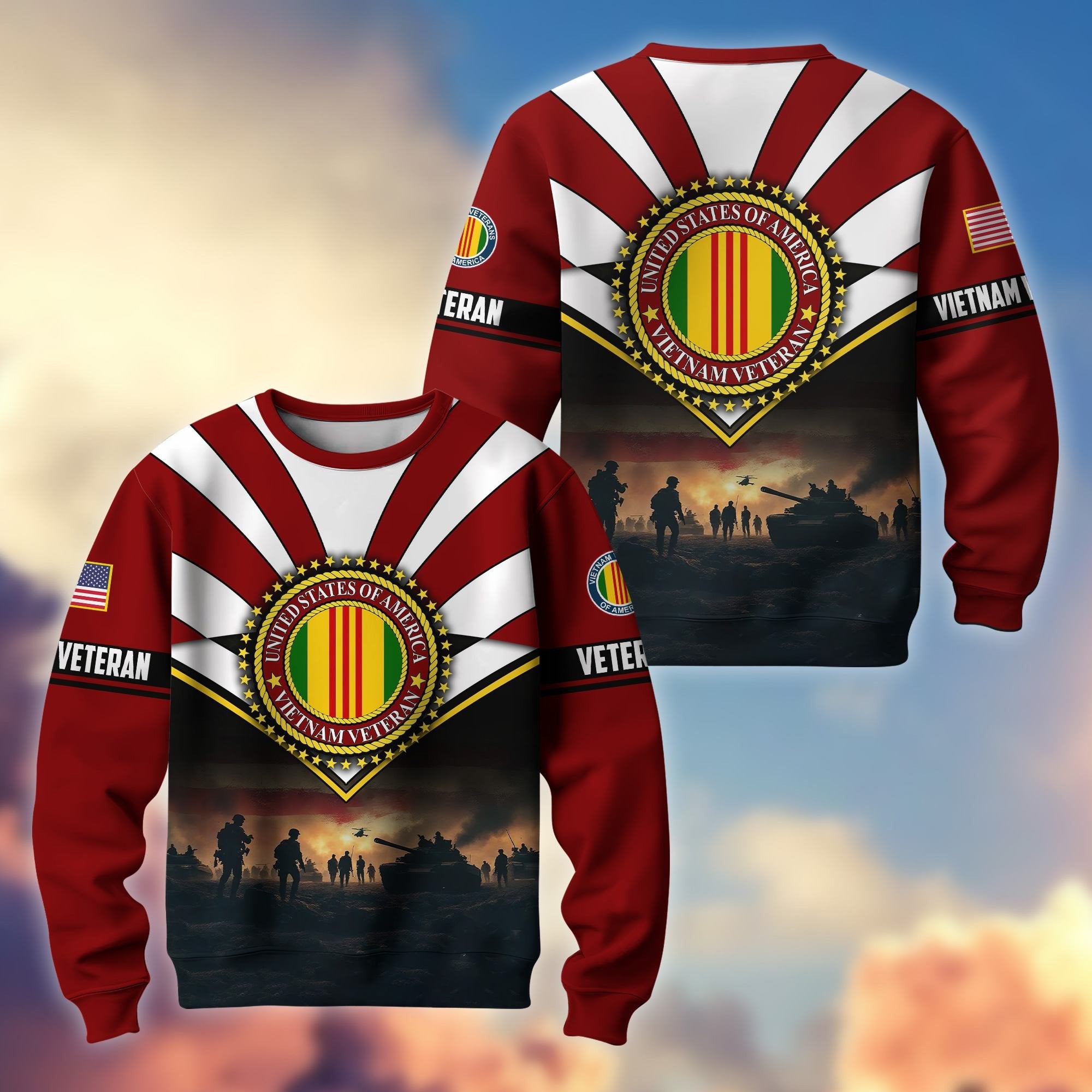 Premium US Veterans Sweatshirt ATTN080821, Gifts For US Veterans, Gifts On Father's Day, Veterans Day.