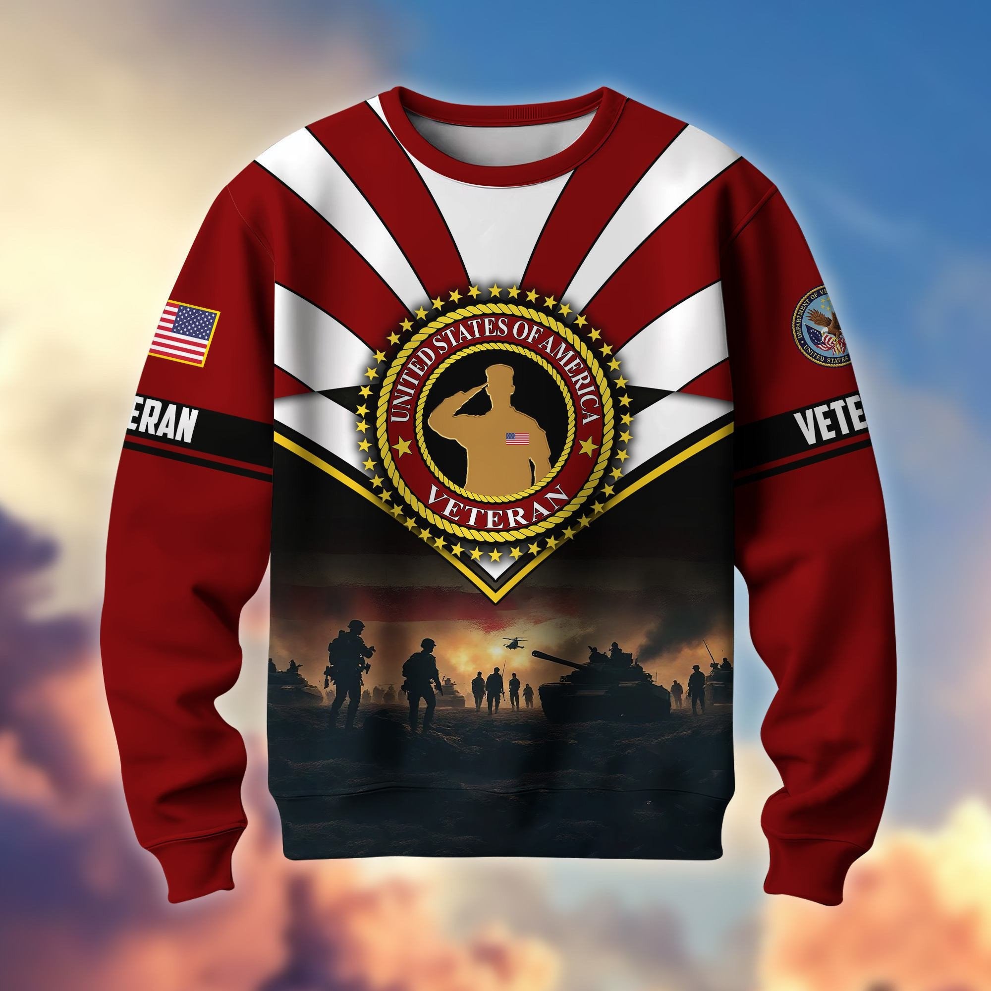 Premium US Veterans Sweatshirt ATTN080821, Gifts For US Veterans, Gifts On Father's Day, Veterans Day.