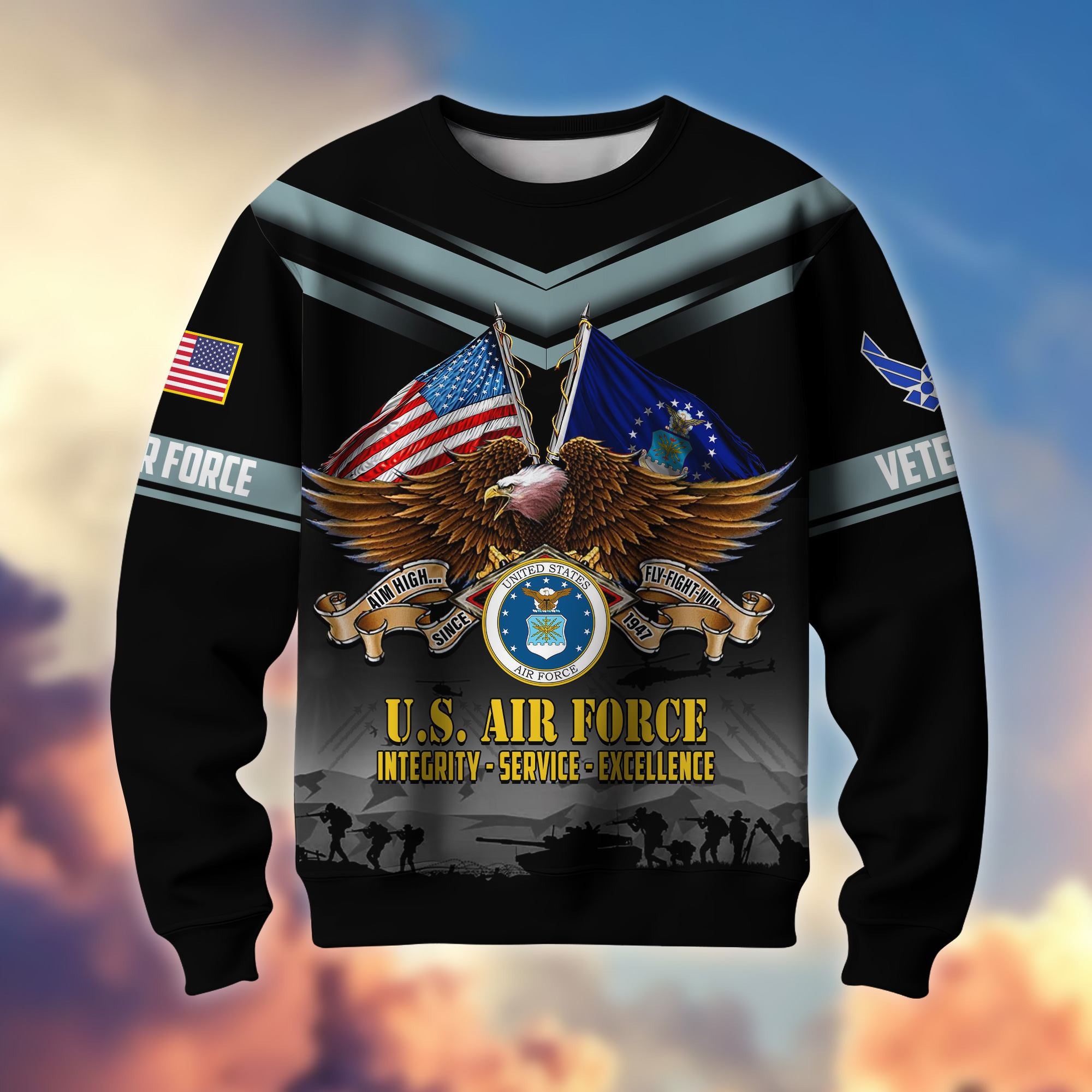 Premium US Veterans Sweatshirt ATTN070821, Gifts For US Veterans, Gifts On Father's Day, Veterans Day.