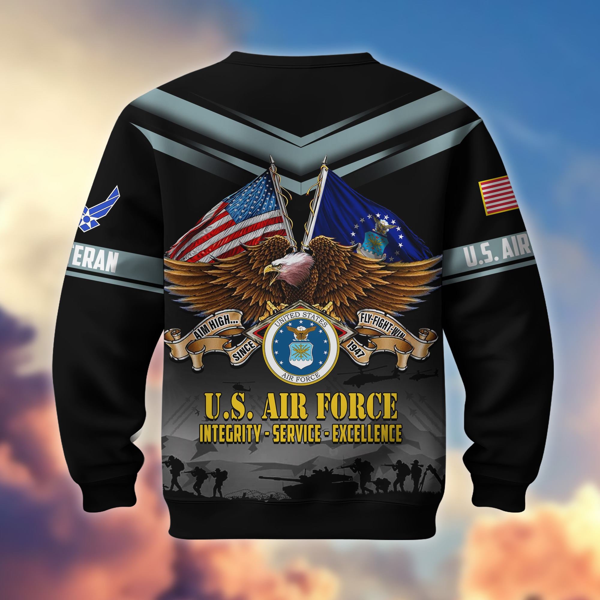 Premium US Veterans Sweatshirt ATTN070821, Gifts For US Veterans, Gifts On Father's Day, Veterans Day.