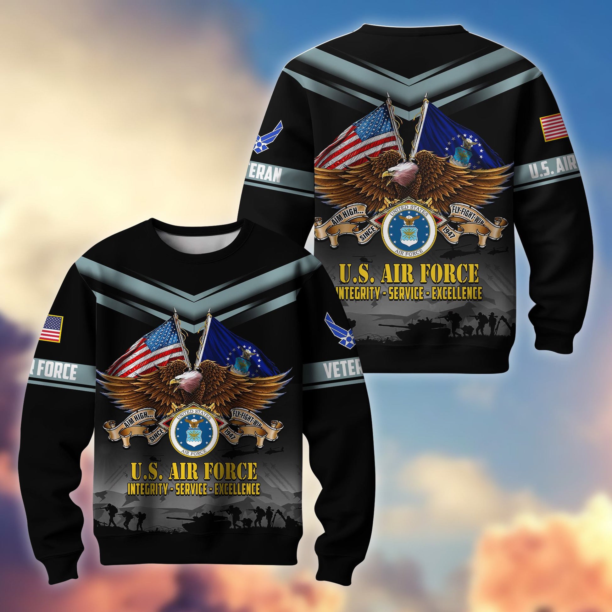 Premium US Veterans Sweatshirt ATTN070821, Gifts For US Veterans, Gifts On Father's Day, Veterans Day.