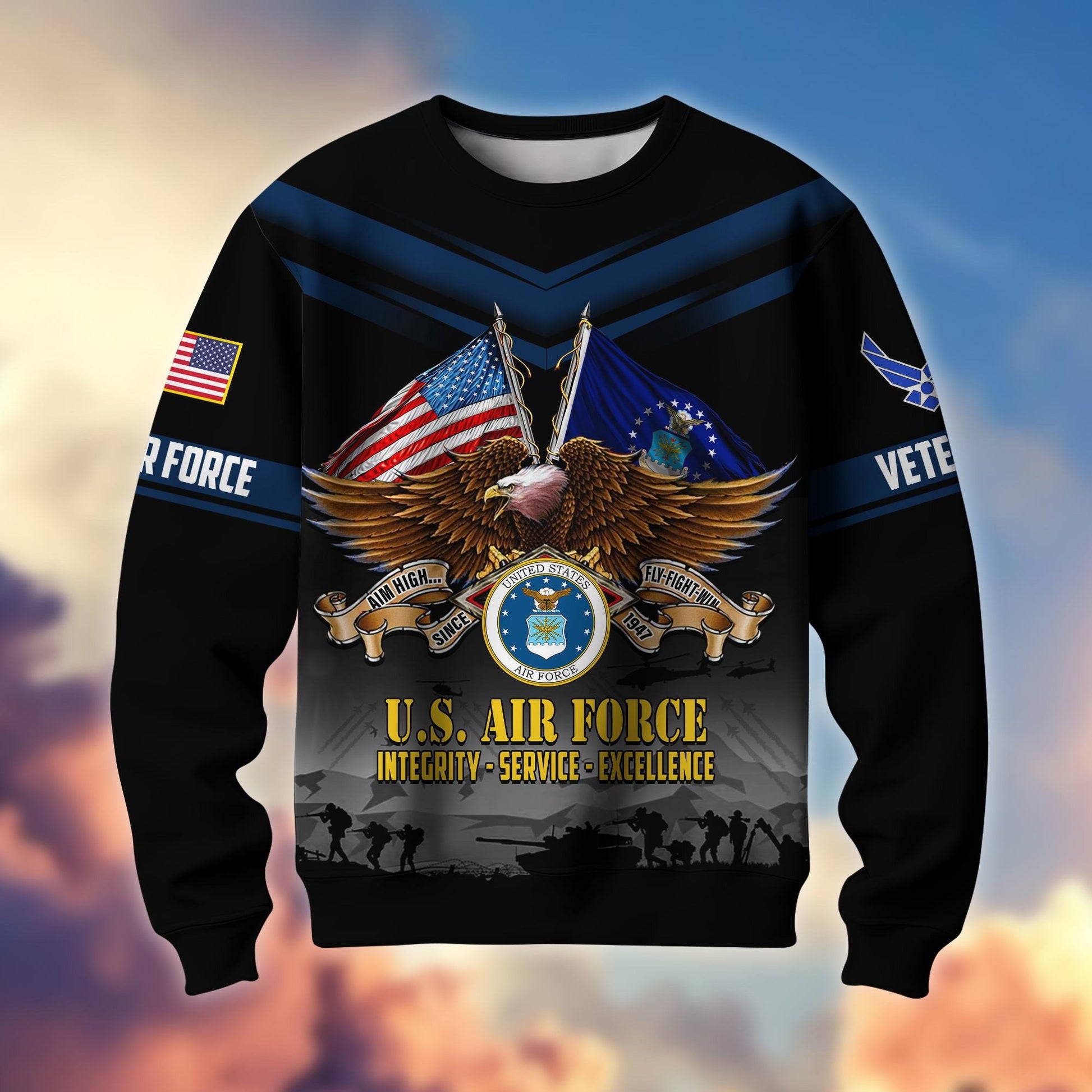 Premium US Veterans Sweatshirt ATTN070821, Gifts For US Veterans, Gifts On Father's Day, Veterans Day.