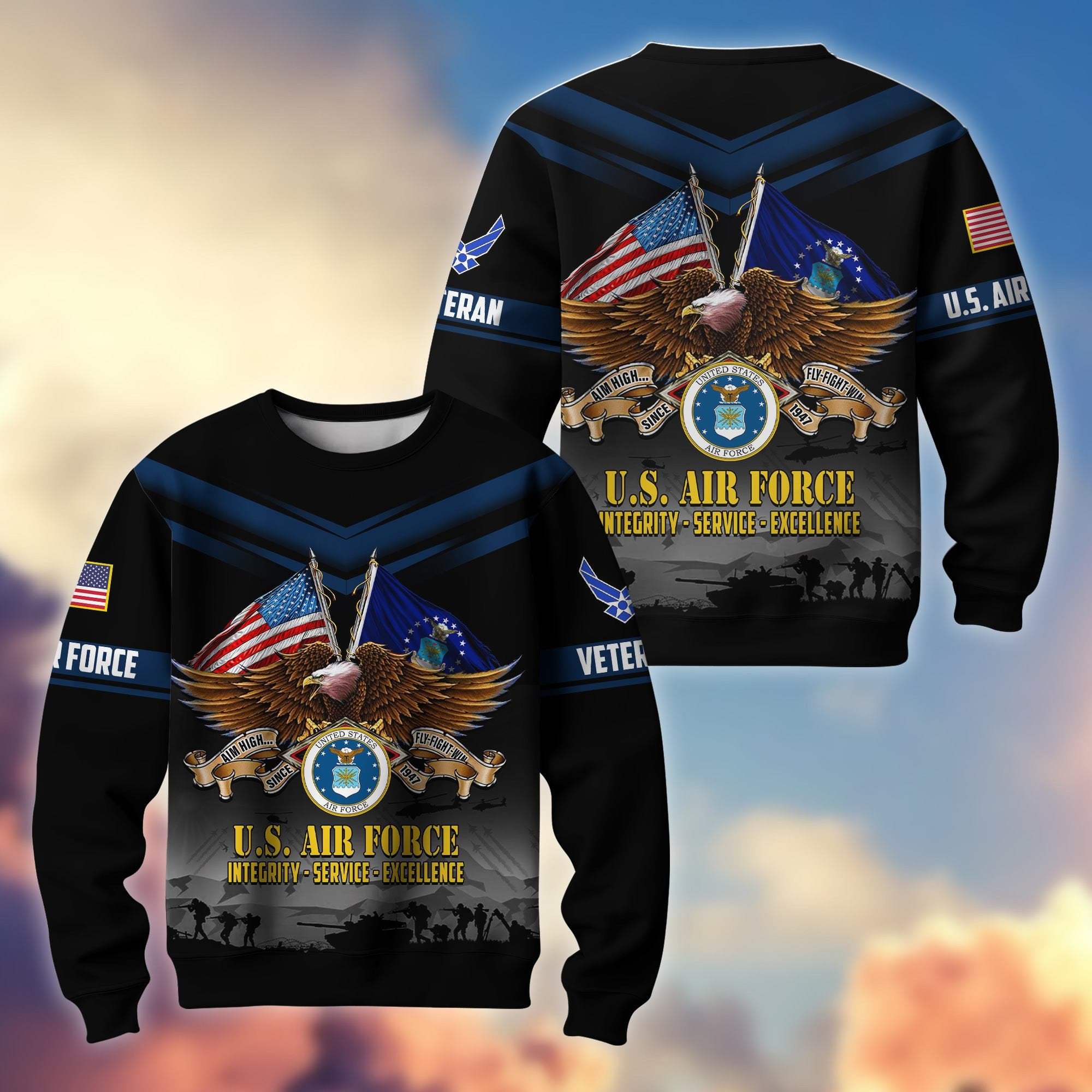 Premium US Veterans Sweatshirt ATTN070821, Gifts For US Veterans, Gifts On Father's Day, Veterans Day.