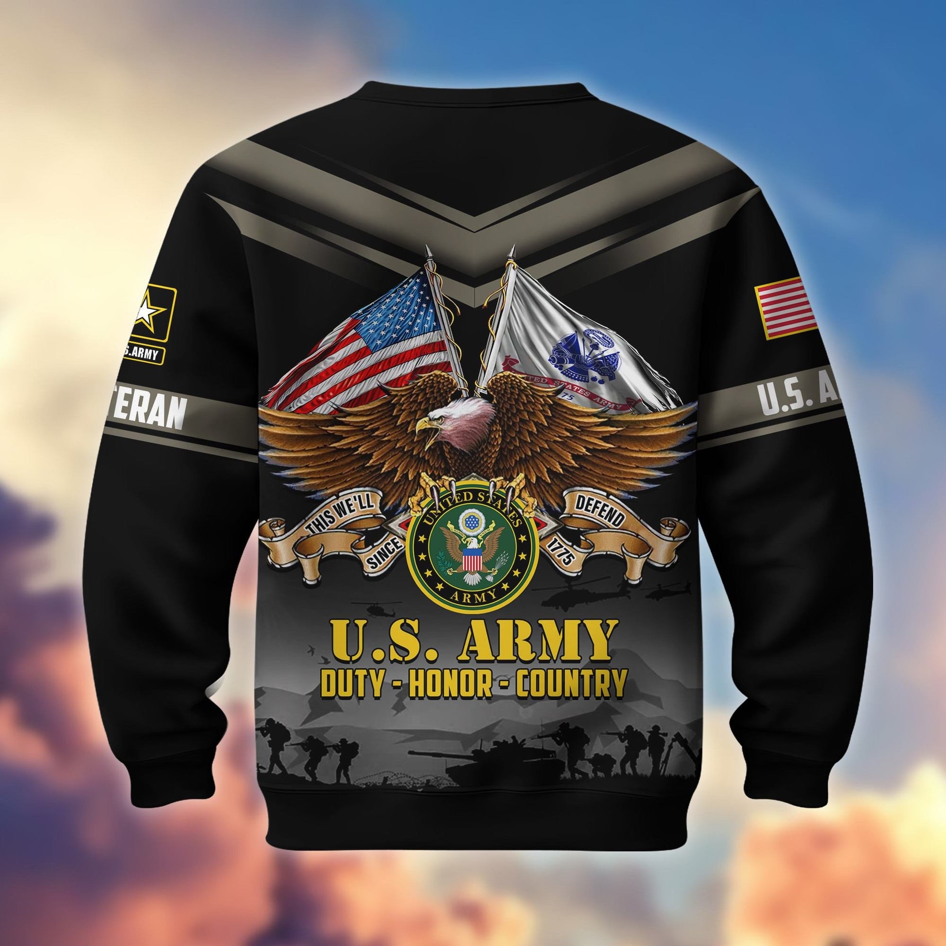 Premium US Veterans Sweatshirt ATTN070821, Gifts For US Veterans, Gifts On Father's Day, Veterans Day.
