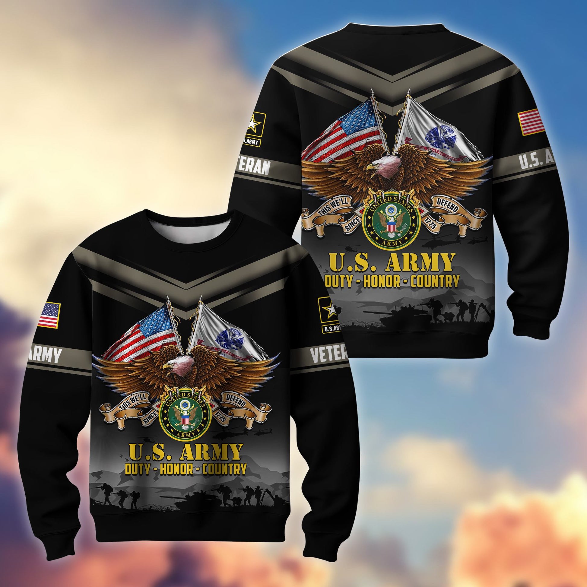 Premium US Veterans Sweatshirt ATTN070821, Gifts For US Veterans, Gifts On Father's Day, Veterans Day.