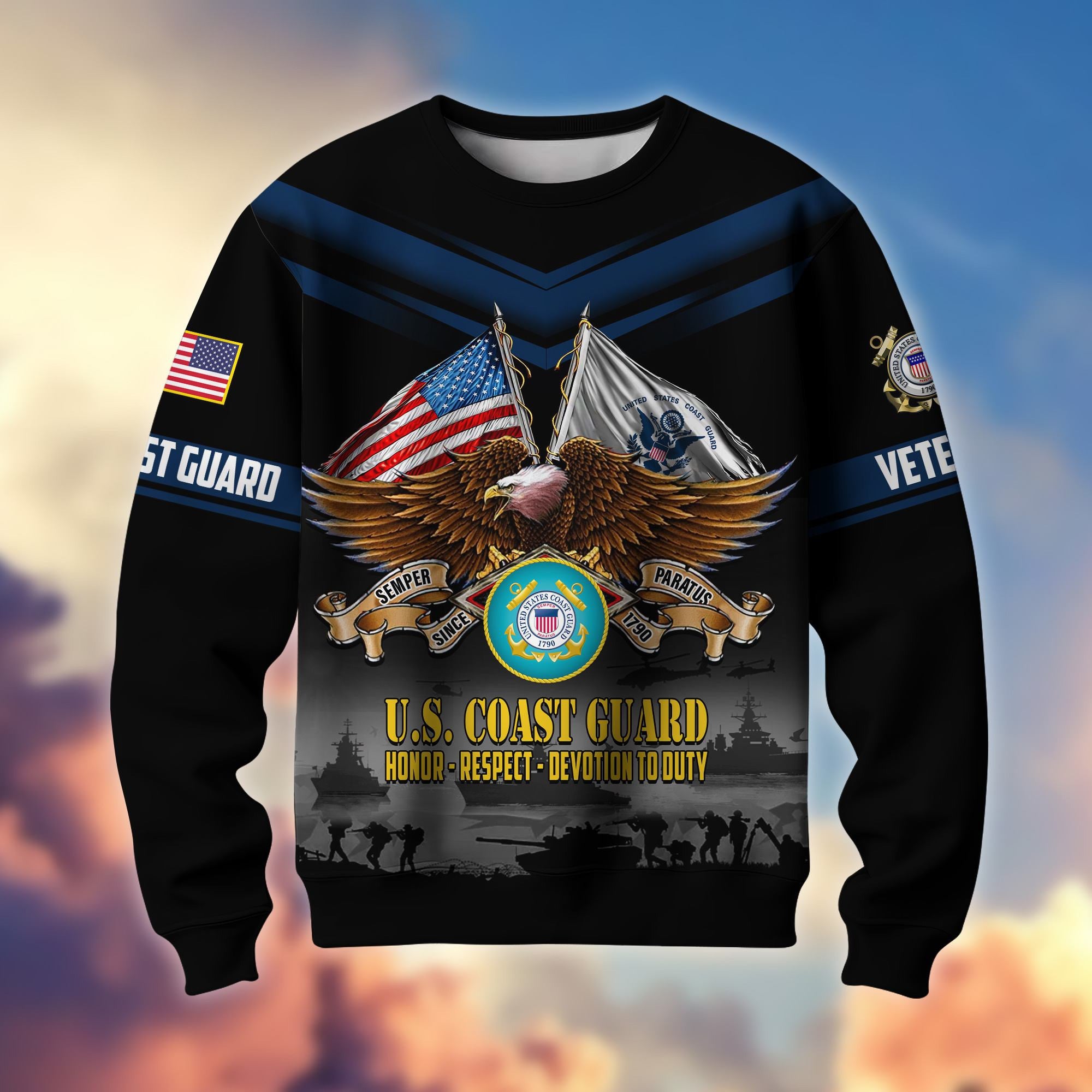 Premium US Veterans Sweatshirt ATTN070821, Gifts For US Veterans, Gifts On Father's Day, Veterans Day.