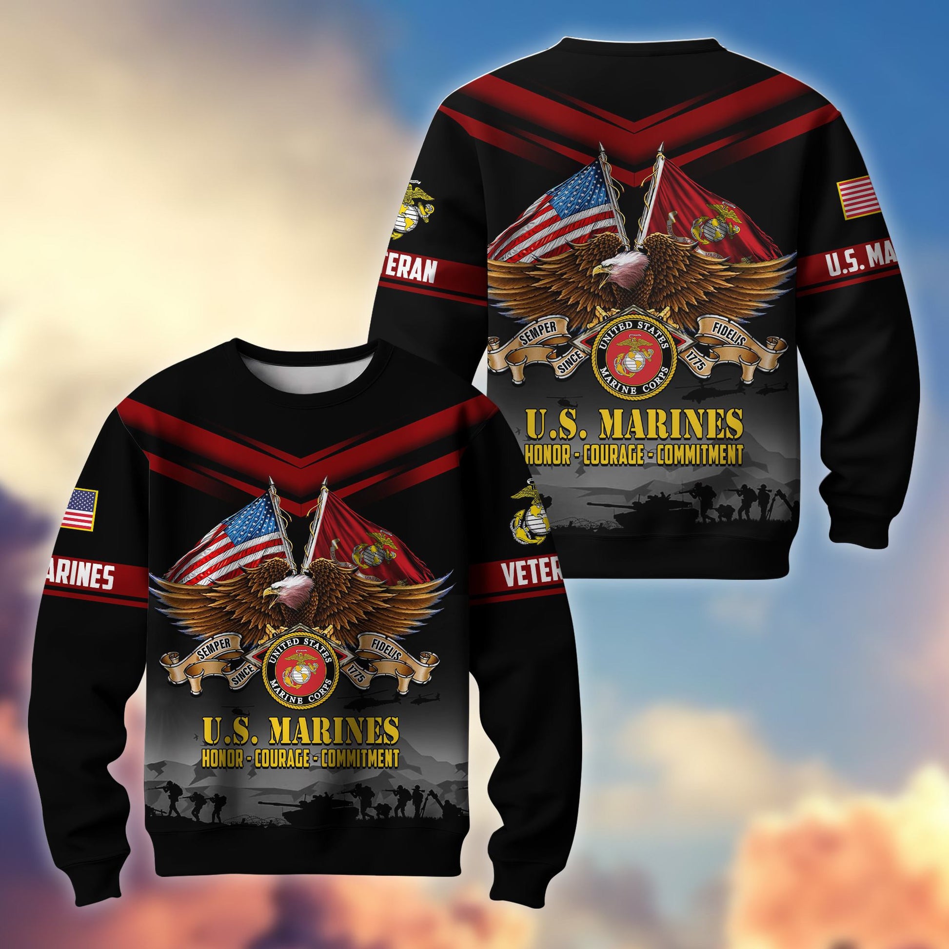 Premium US Veterans Sweatshirt ATTN070821, Gifts For US Veterans, Gifts On Father's Day, Veterans Day.