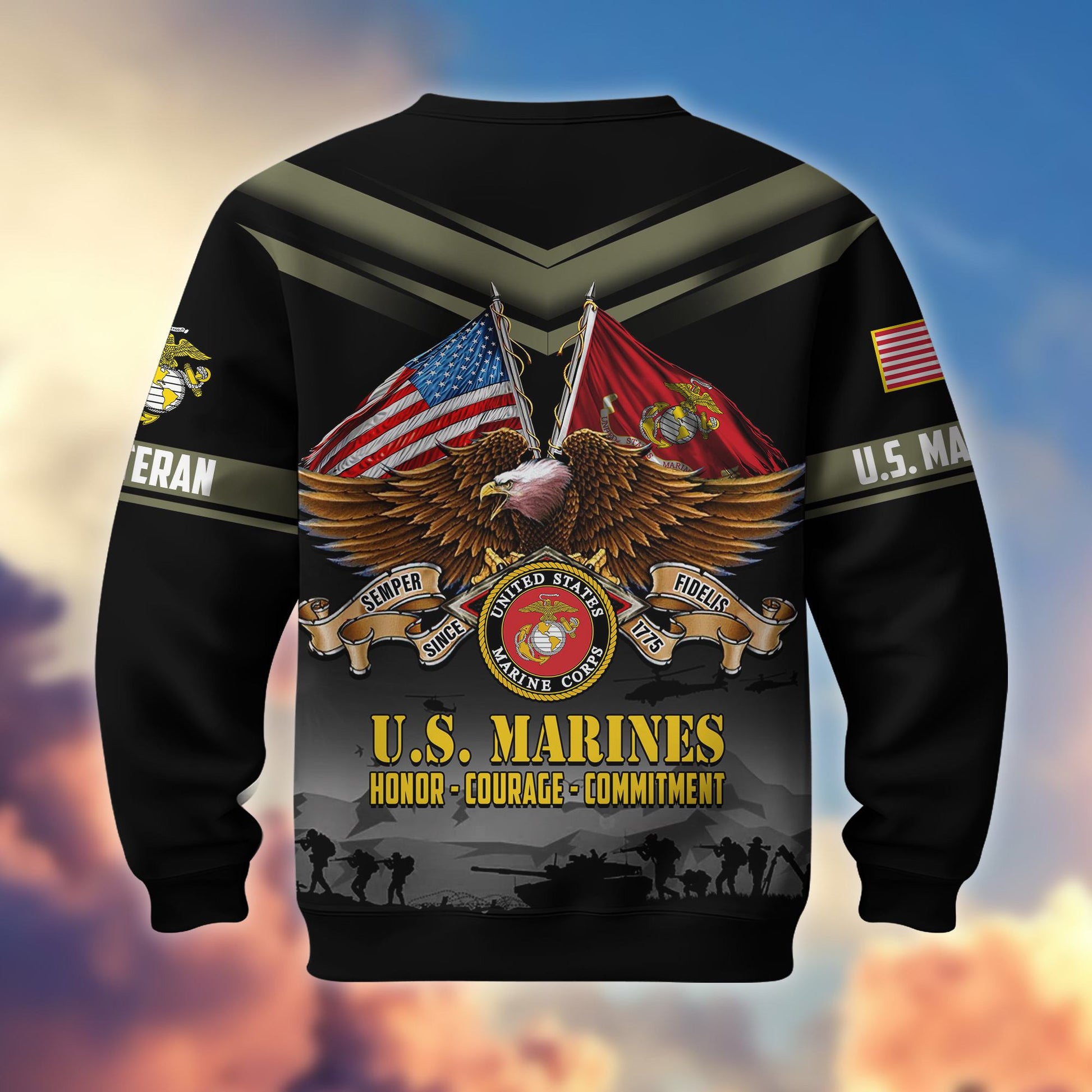 Premium US Veterans Sweatshirt ATTN070821, Gifts For US Veterans, Gifts On Father's Day, Veterans Day.