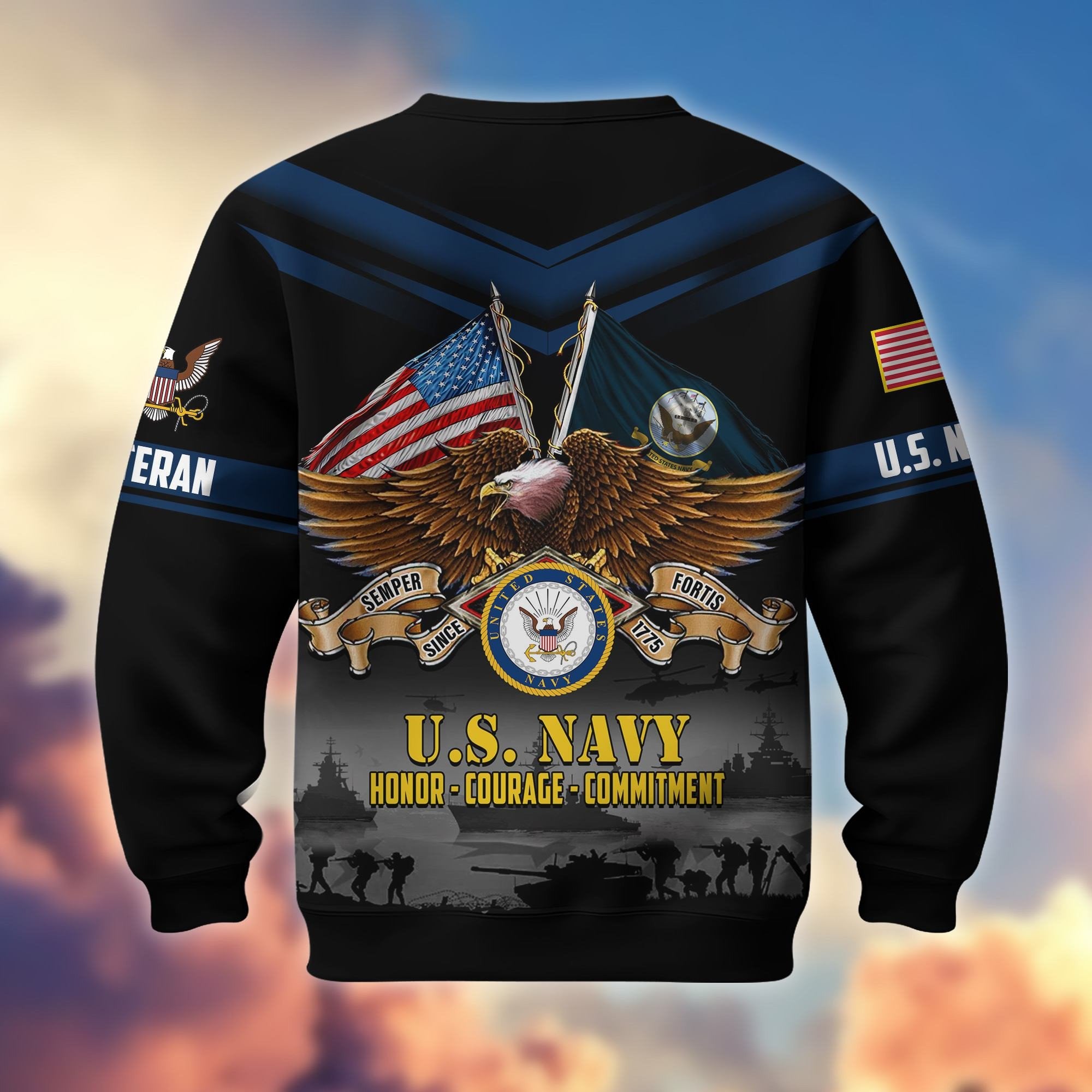 Premium US Veterans Sweatshirt ATTN070821, Gifts For US Veterans, Gifts On Father's Day, Veterans Day.