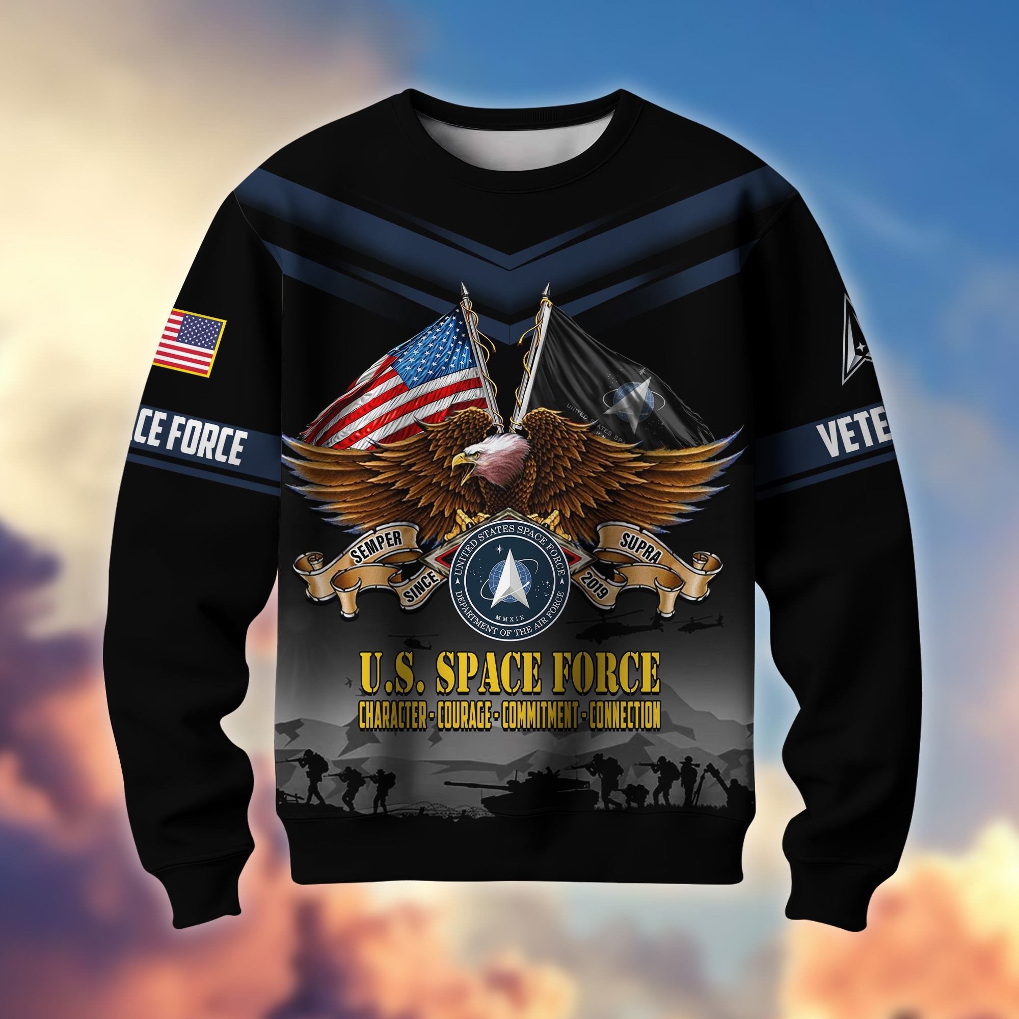 Premium US Veterans Sweatshirt ATTN070821, Gifts For US Veterans, Gifts On Father's Day, Veterans Day.