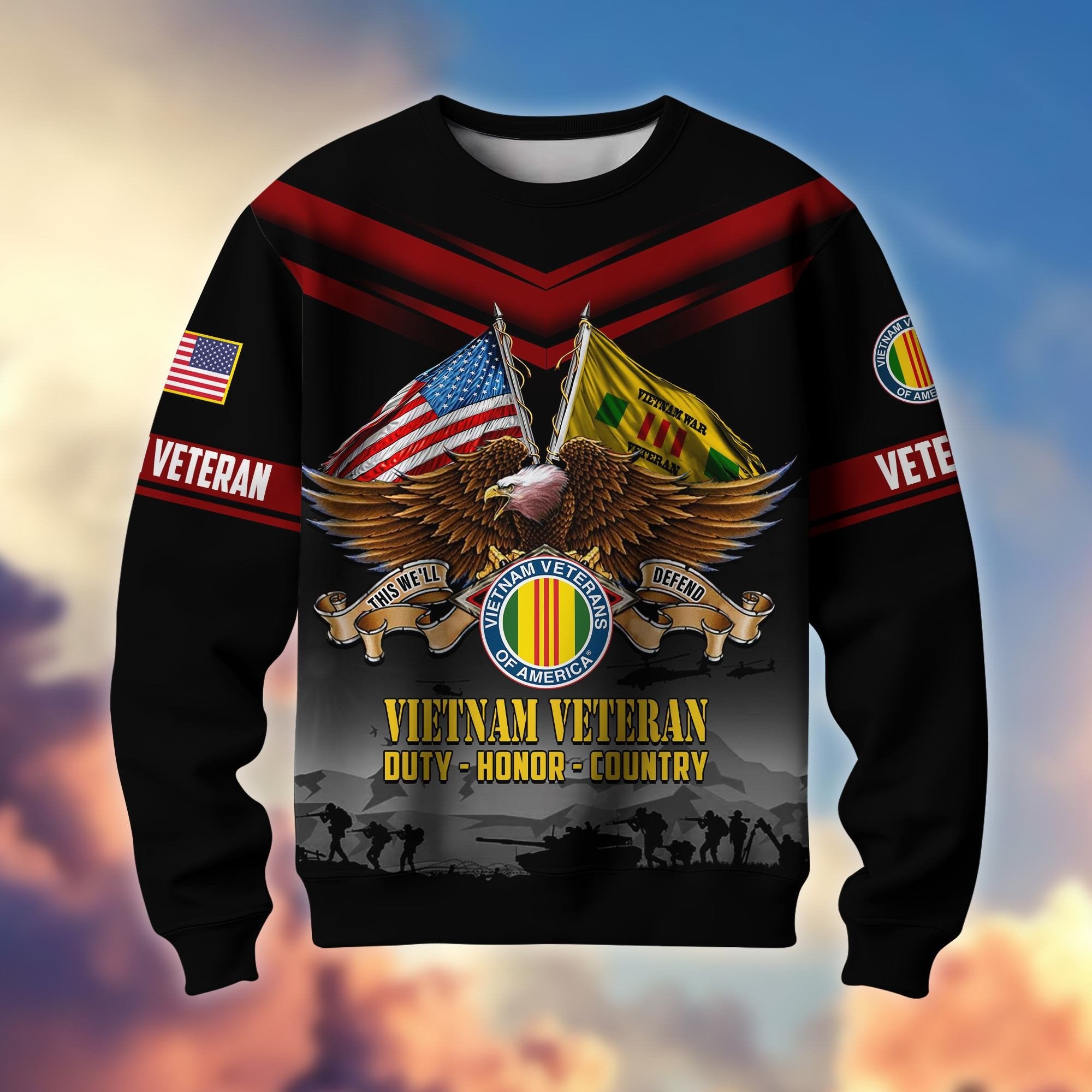 Premium US Veterans Sweatshirt ATTN070821, Gifts For US Veterans, Gifts On Father's Day, Veterans Day.