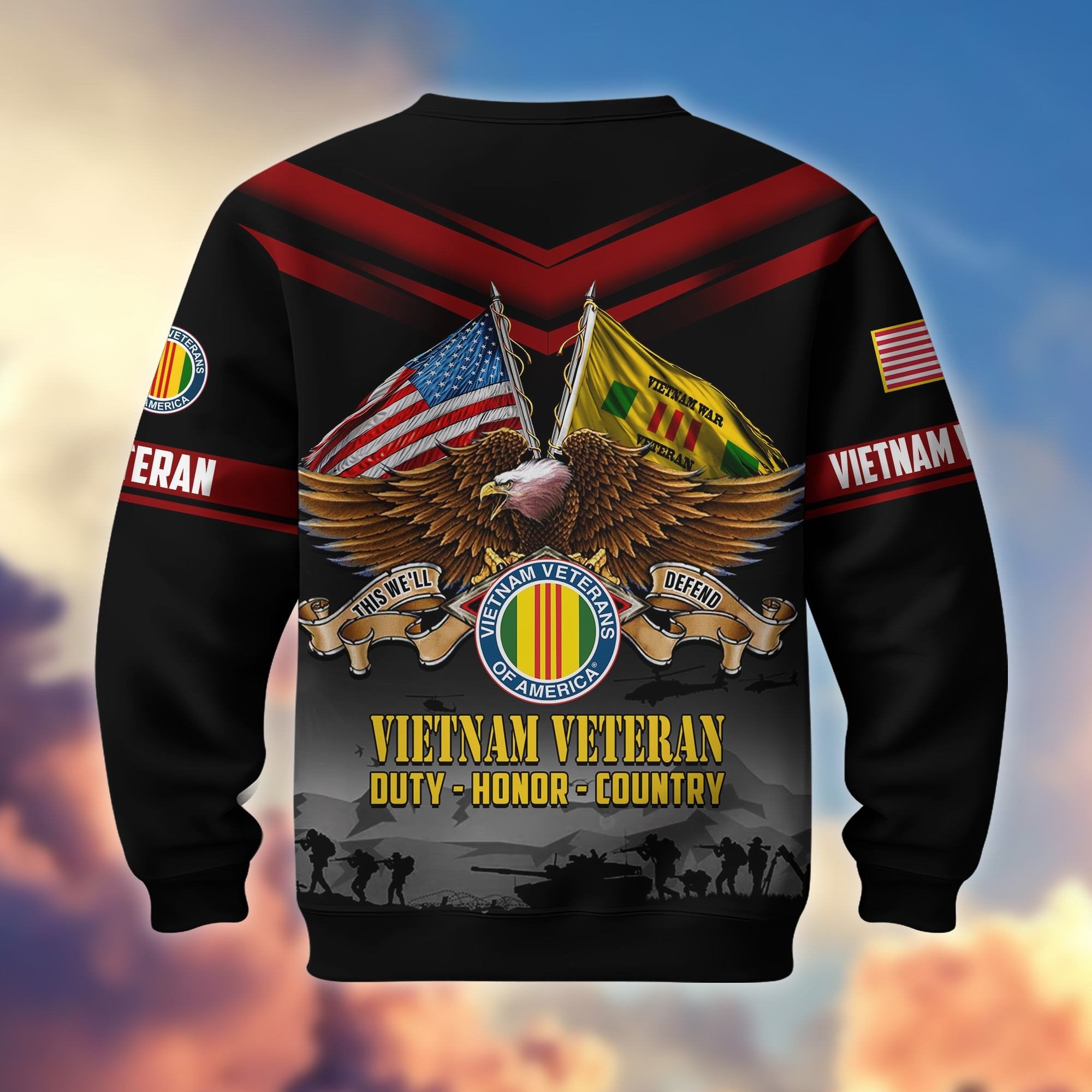 Premium US Veterans Sweatshirt ATTN070821, Gifts For US Veterans, Gifts On Father's Day, Veterans Day.