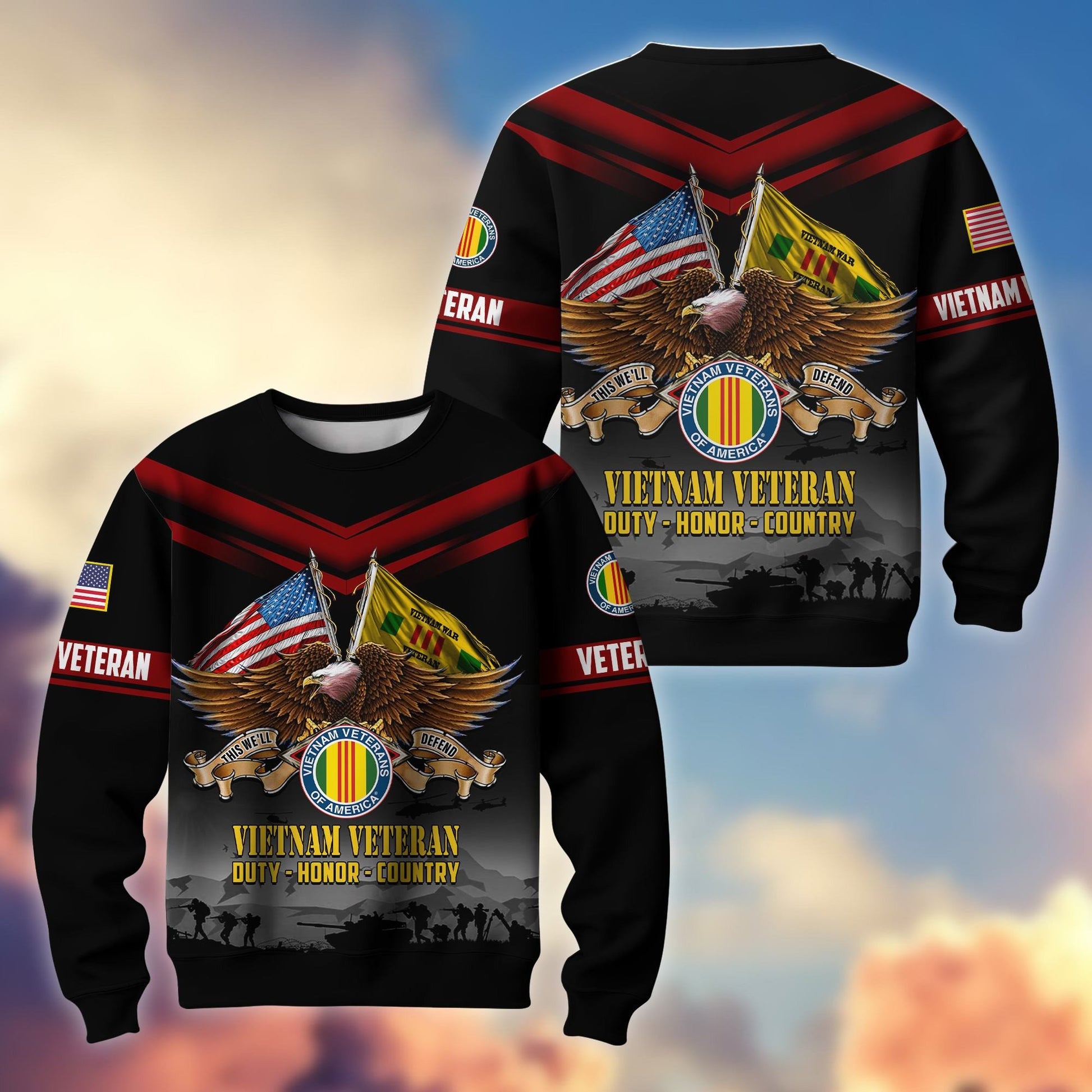 Premium US Veterans Sweatshirt ATTN070821, Gifts For US Veterans, Gifts On Father's Day, Veterans Day.