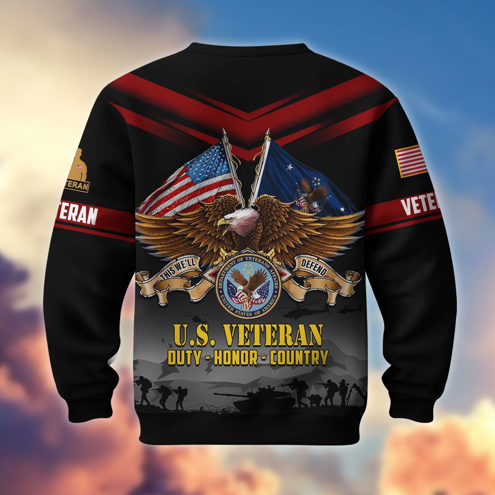 Premium US Veterans Sweatshirt ATTN070821, Gifts For US Veterans, Gifts On Father's Day, Veterans Day.