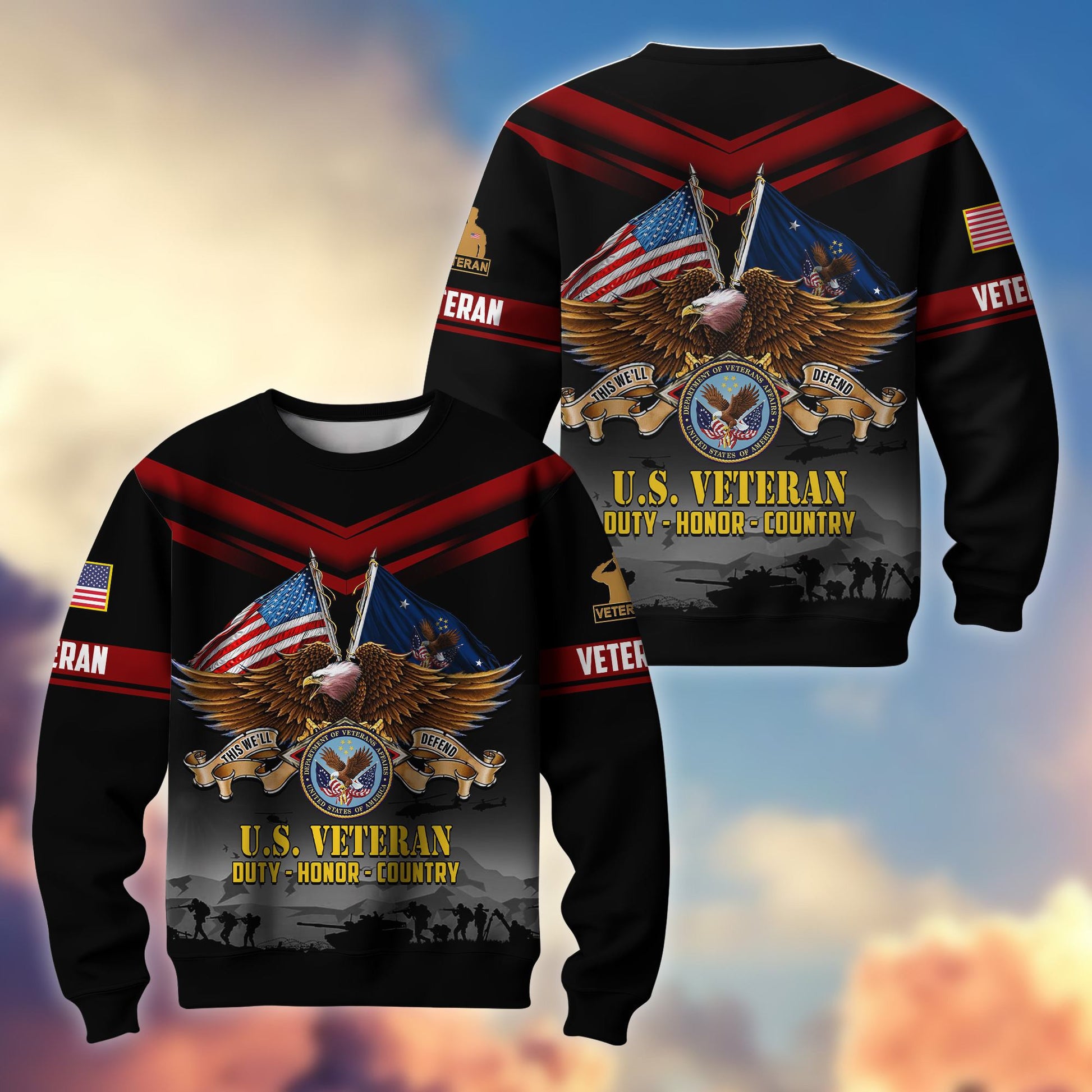 Premium US Veterans Sweatshirt ATTN070821, Gifts For US Veterans, Gifts On Father's Day, Veterans Day.