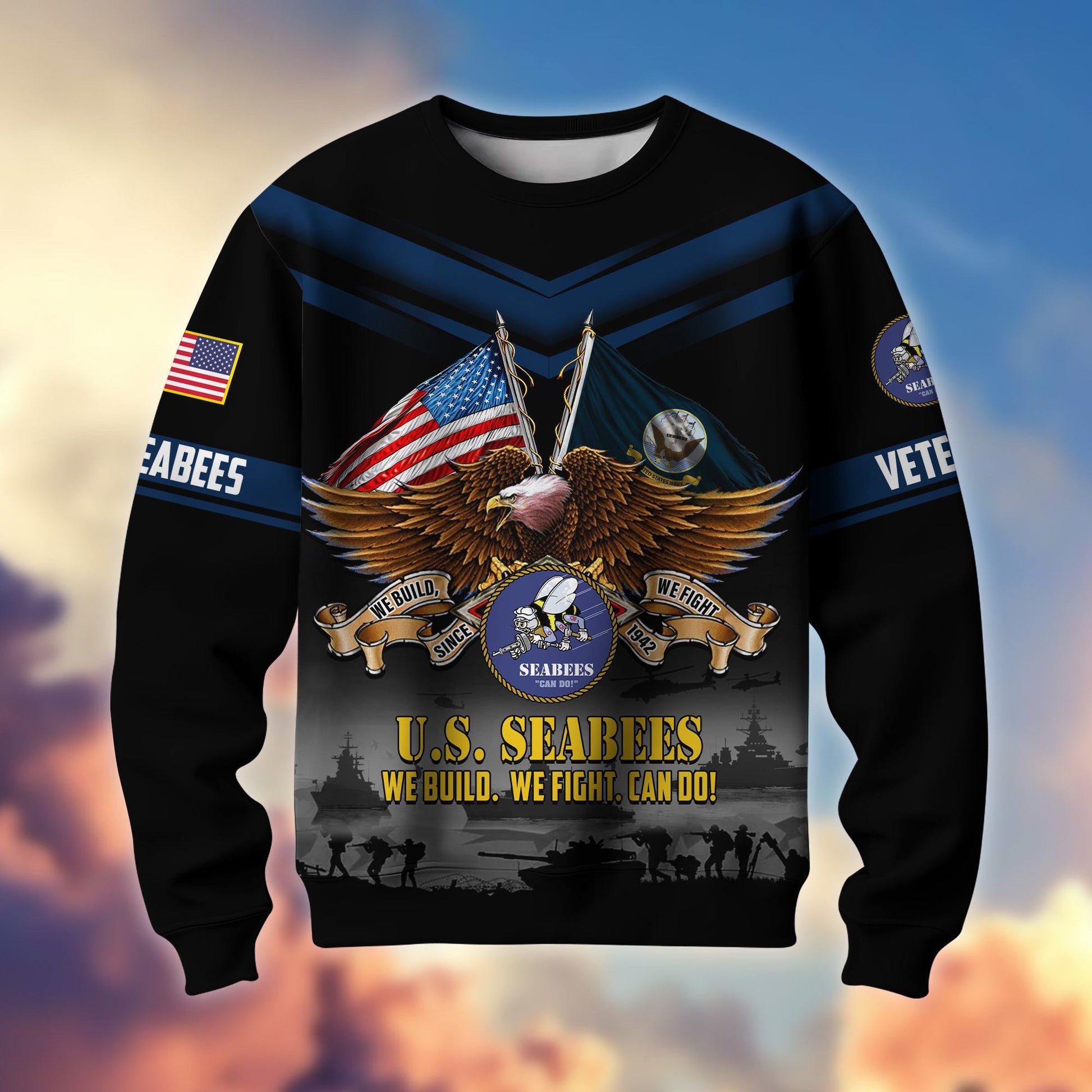 Premium US Veterans Sweatshirt ATTN070821, Gifts For US Veterans, Gifts On Father's Day, Veterans Day.