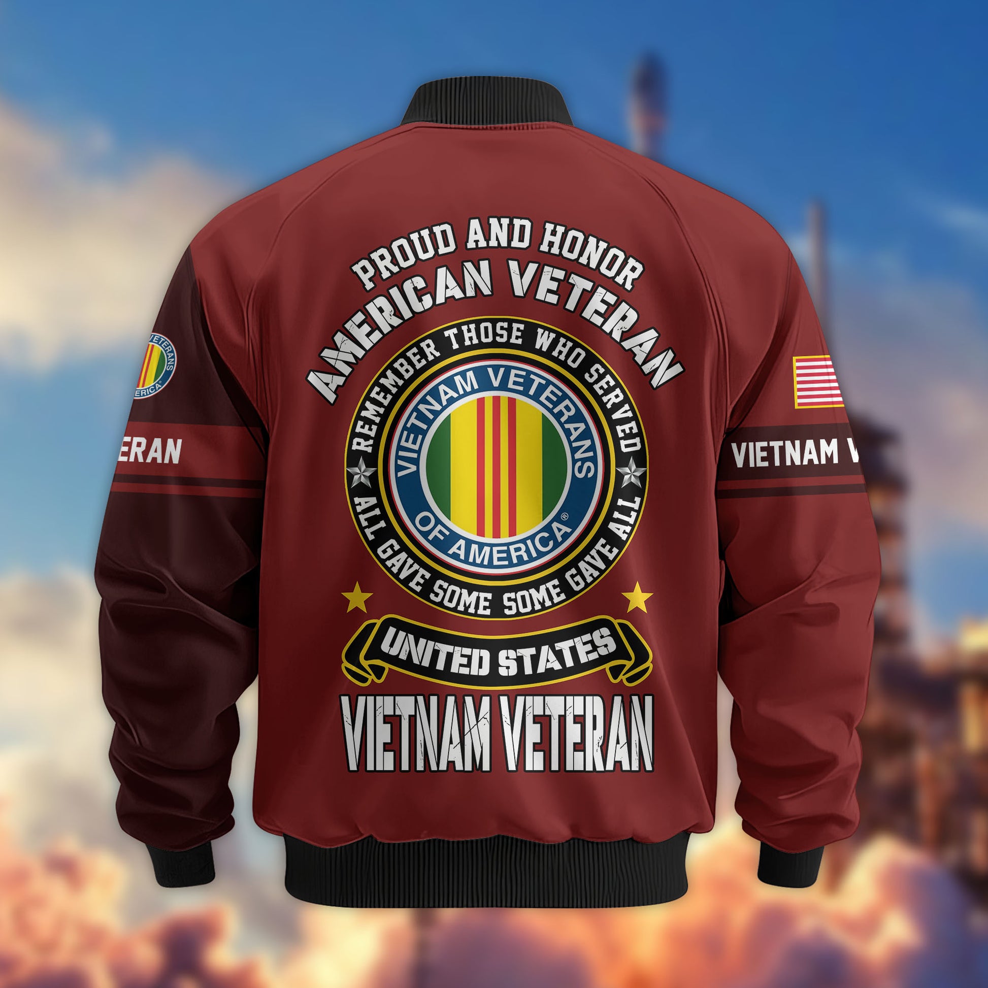 Premium Custom Vietnam Veteran Bomber Jacket VPVC802106, Gifts For Vietnam Veteran, Gifts On Father's Day, Veterans Day.