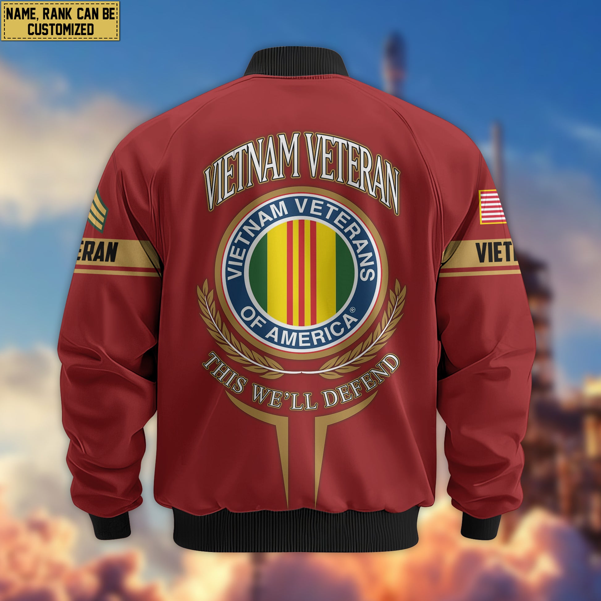 Premium Custom Vietnam Veteran Bomber Jacket VPVC802206, Gifts For Vietnam Veteran, Gifts On Father's Day, Veterans Day.
