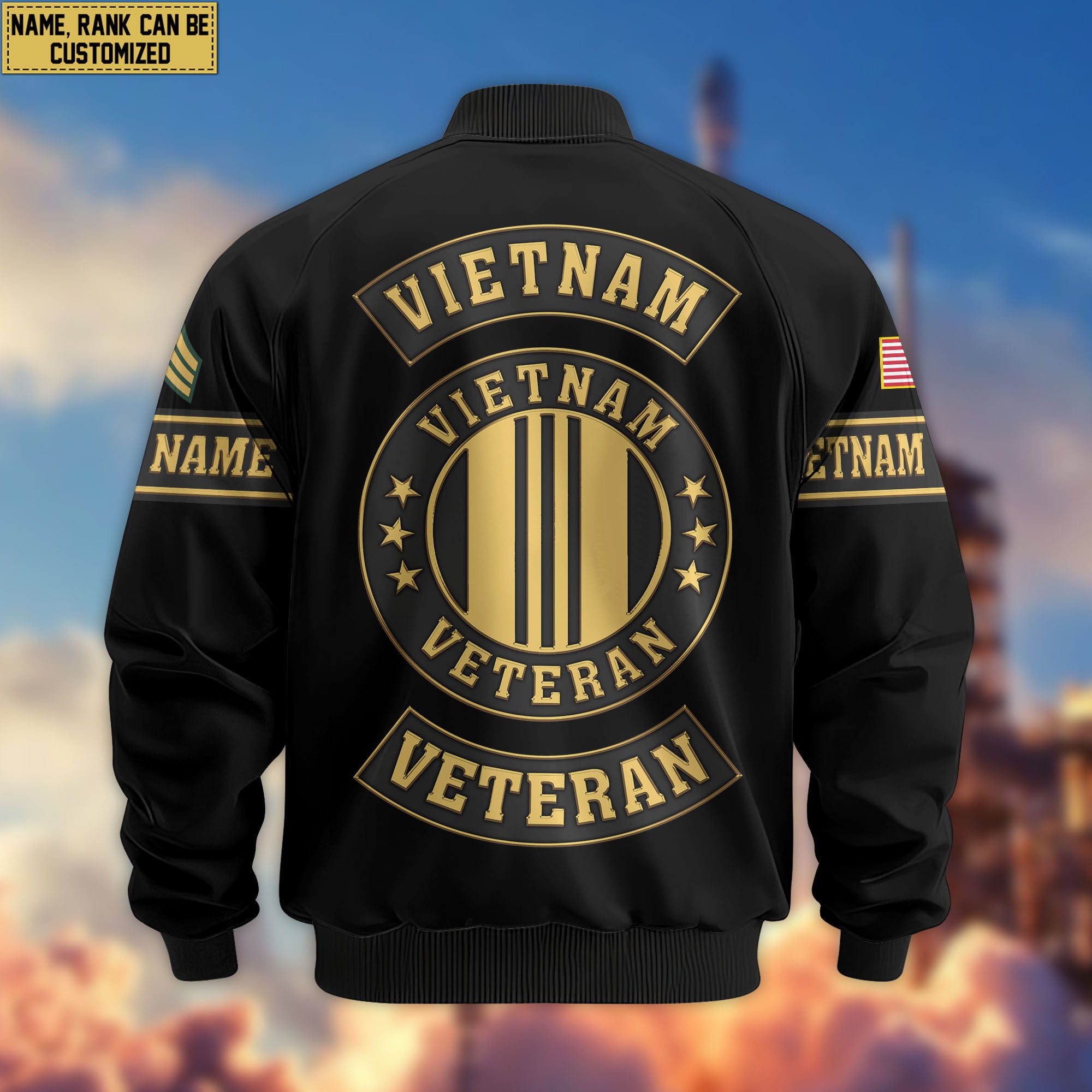 Premium Custom Vietnam Veteran Bomber Jacket VPVC802306, Gifts For Vietnam Veteran, Gifts On Father's Day, Veterans Day.