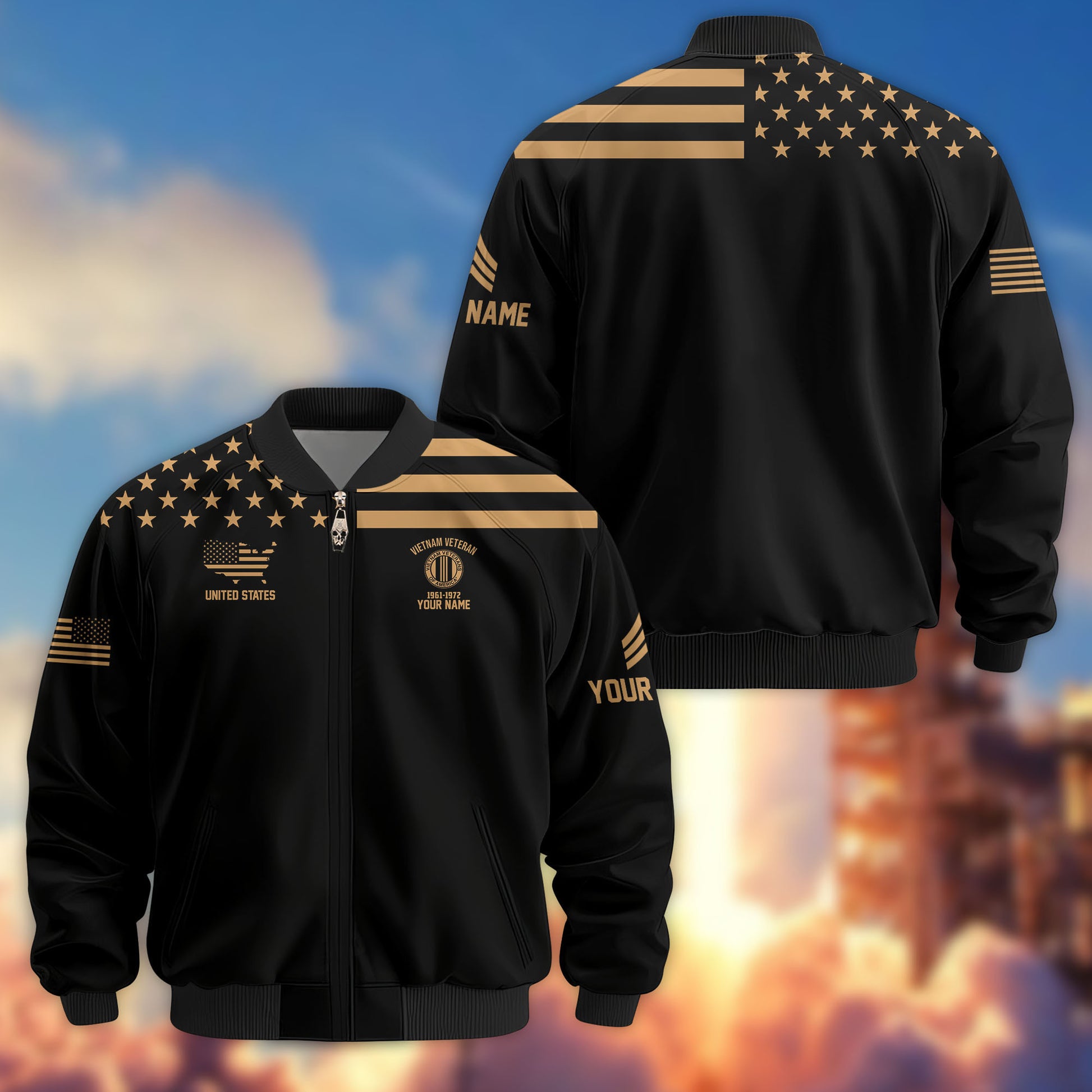 Premium Custom Vietnam Veteran Bomber Jacket VPVC802406, Gifts For Vietnam Veteran, Gifts On Father's Day, Veterans Day.