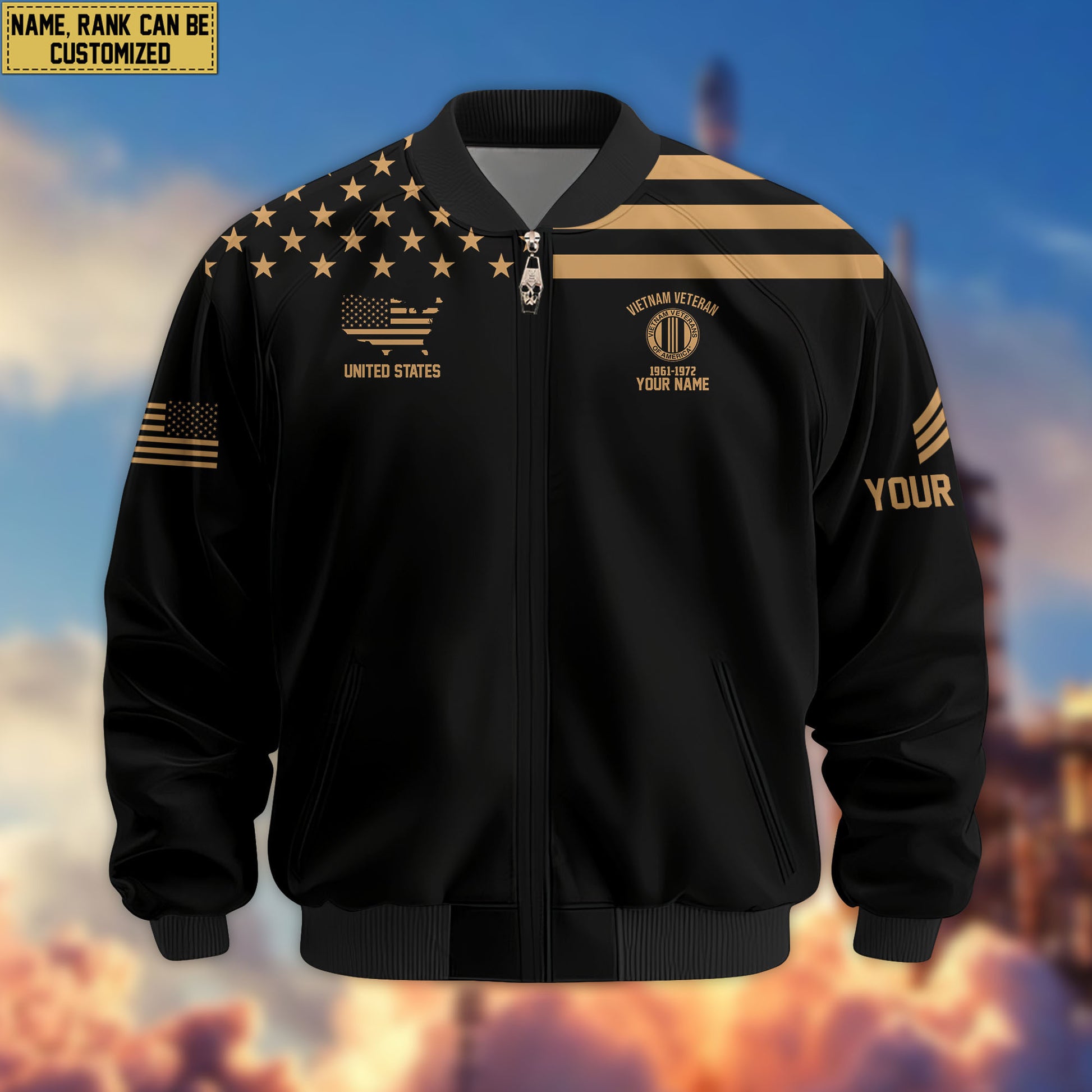 Premium Custom Vietnam Veteran Bomber Jacket VPVC802406, Gifts For Vietnam Veteran, Gifts On Father's Day, Veterans Day.