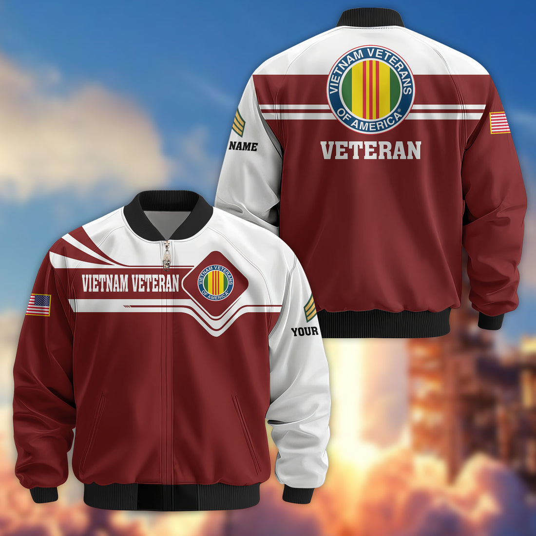 Premium Custom Vietnam Veteran Bomber Jacket VPVC802706, Gifts For Vietnam Veteran, Gifts On Father's Day, Veterans Day.