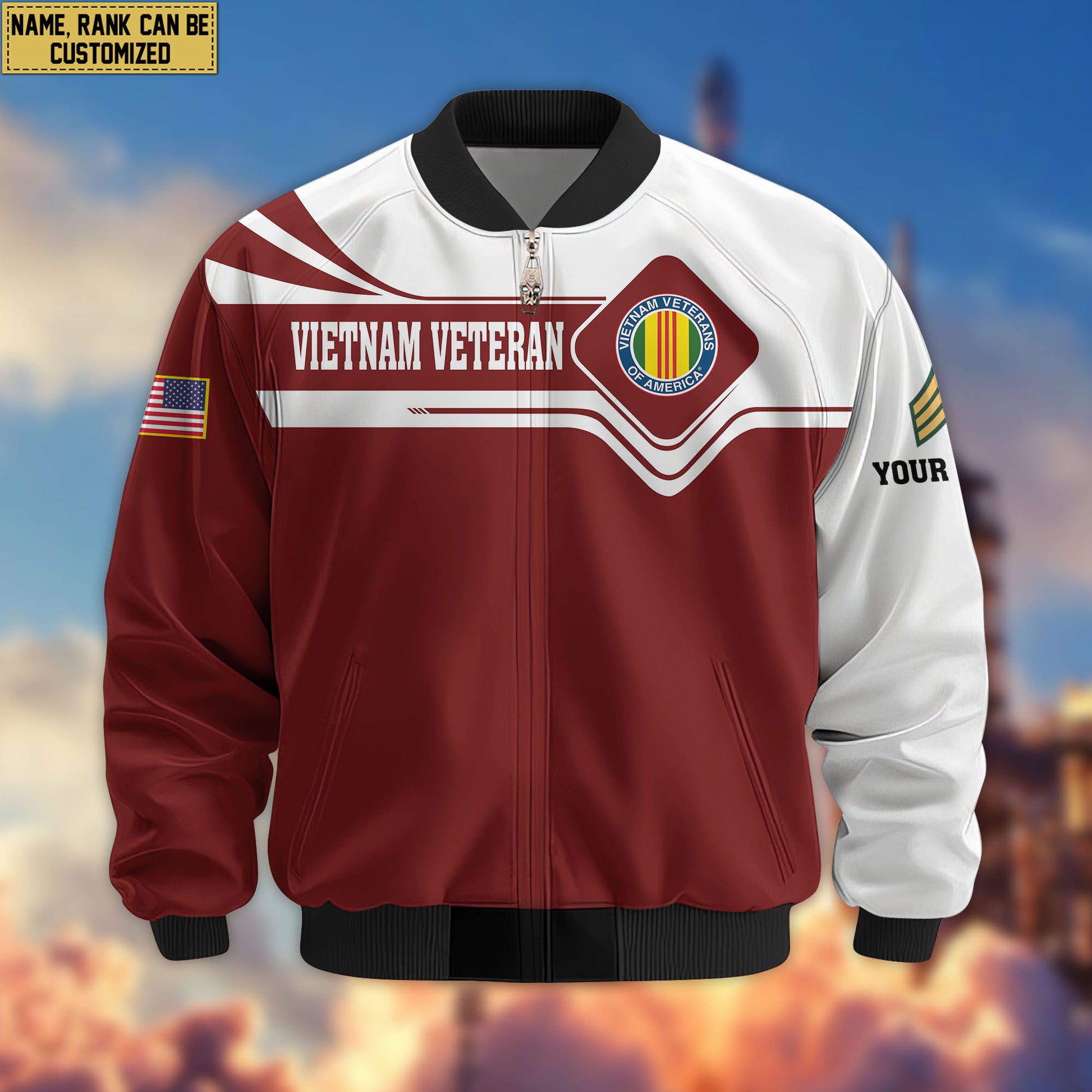 Premium Custom Vietnam Veteran Bomber Jacket VPVC802706, Gifts For Vietnam Veteran, Gifts On Father's Day, Veterans Day.